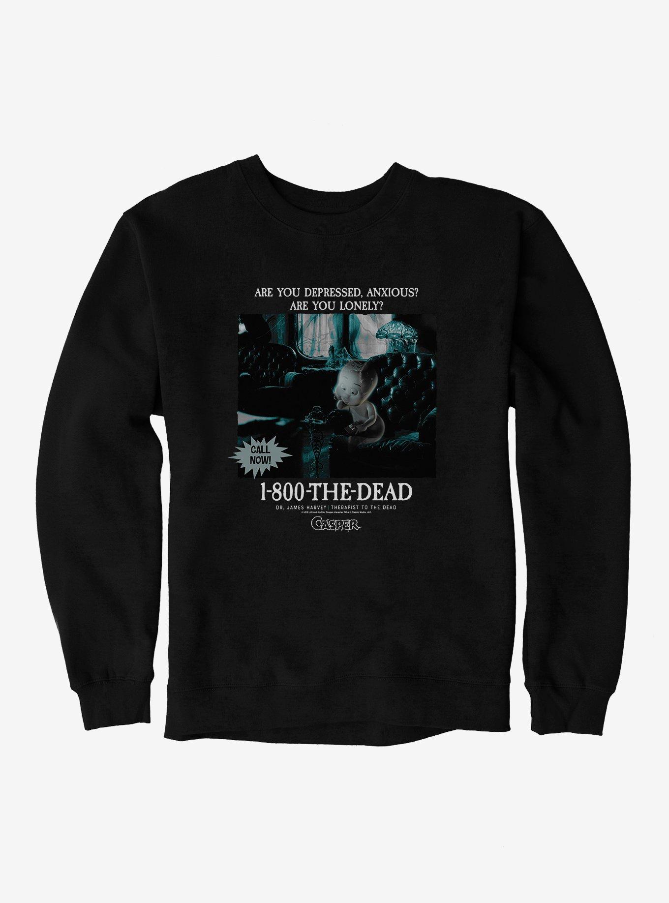 Casper 1-800-THE-DEAD Sweatshirt, BLACK, hi-res