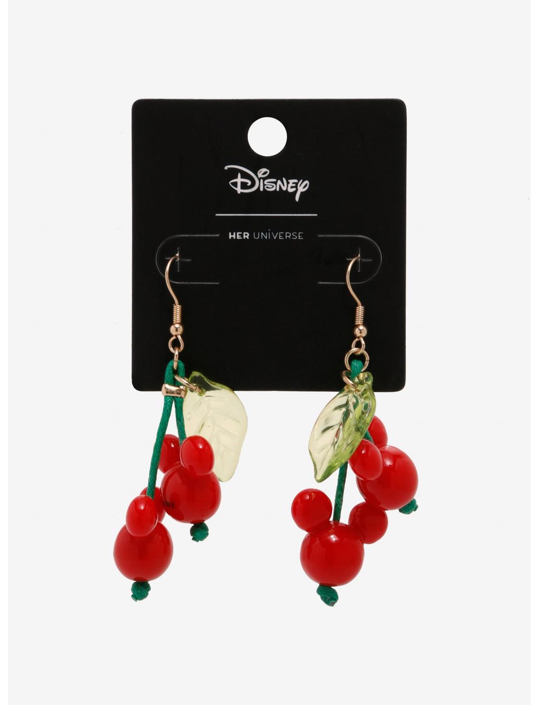 Her Universe Disney Mickey Mouse Cherries Drop Earrings, , hi-res