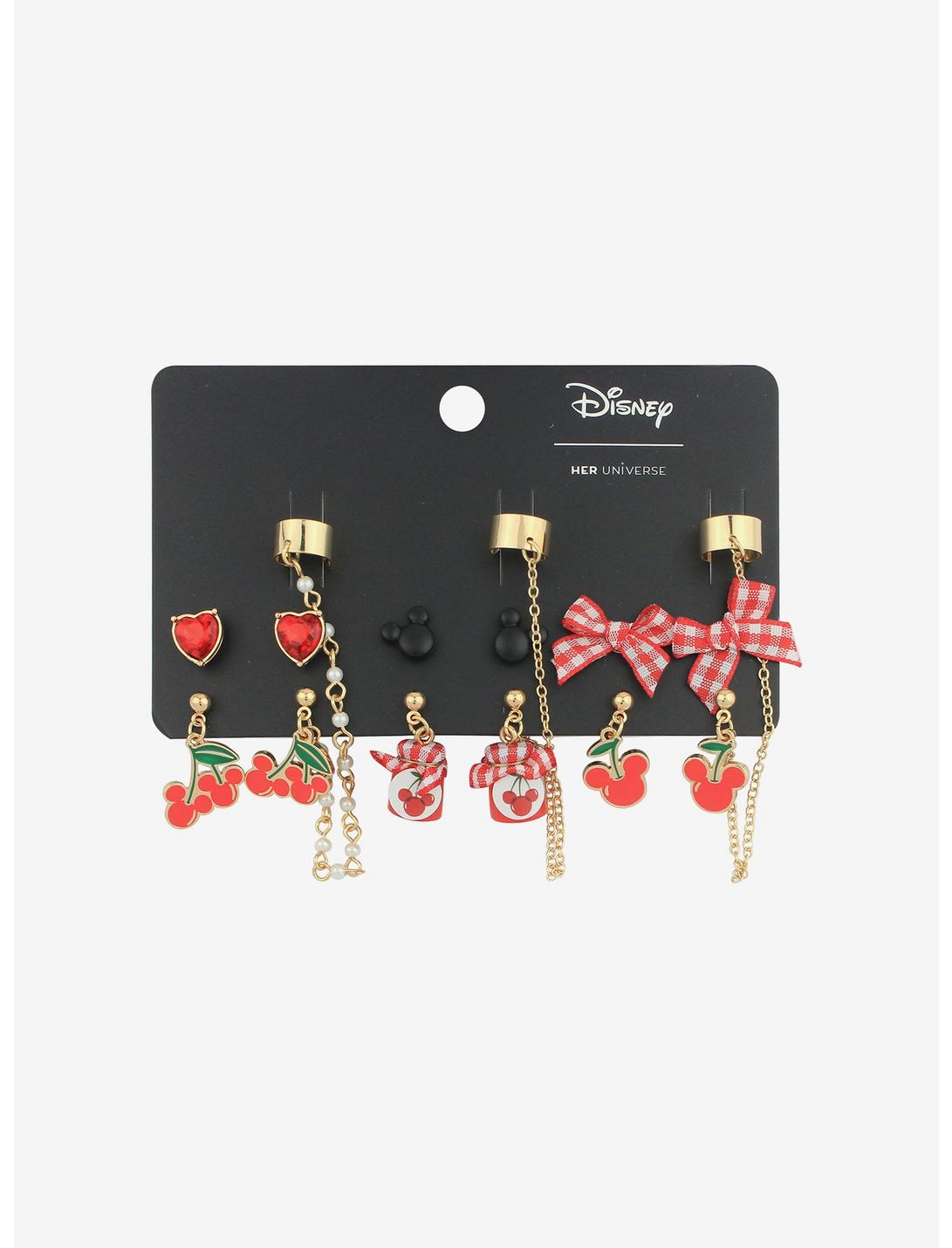 Her Universe Disney Mickey Mouse Cherry Jam Cuff Earring Set, , hi-res