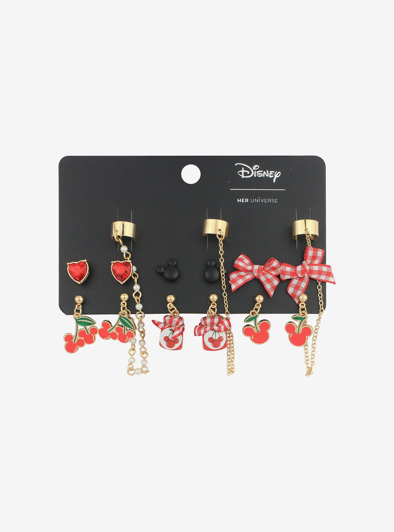 Her Universe Disney Mickey Mouse Cherry Jam Cuff Earring Set, , hi-res