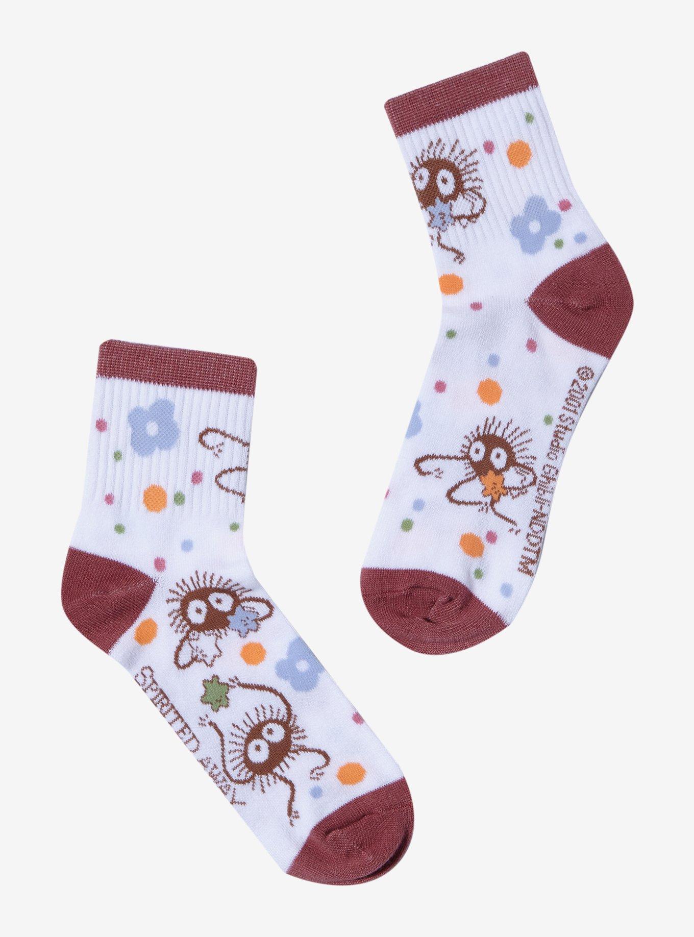 Studio Ghibli Spirited Away Soot Sprite Floral Ankle Socks, , hi-res