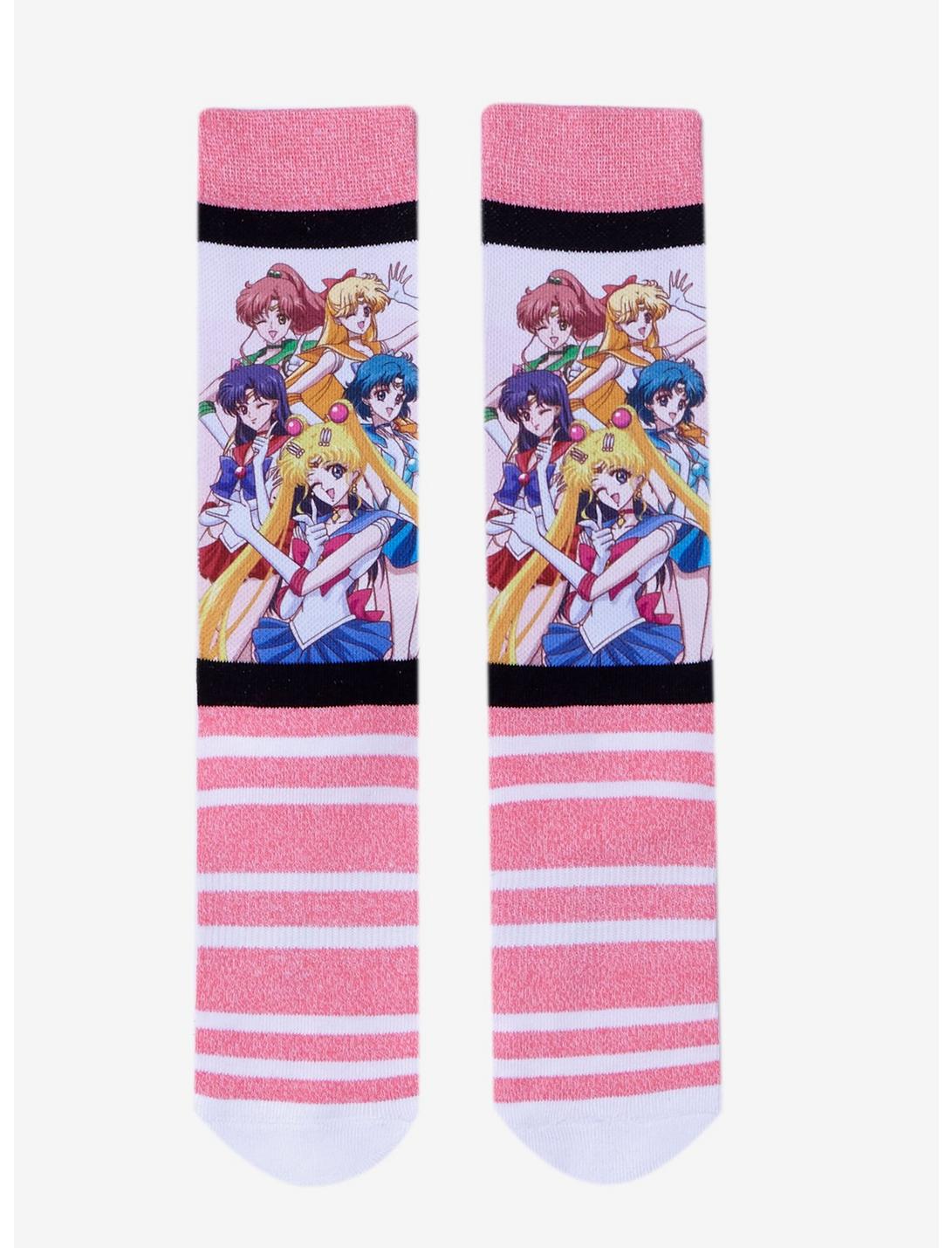 Sailor Moon Crystal Group Stripe Crew Socks, , hi-res