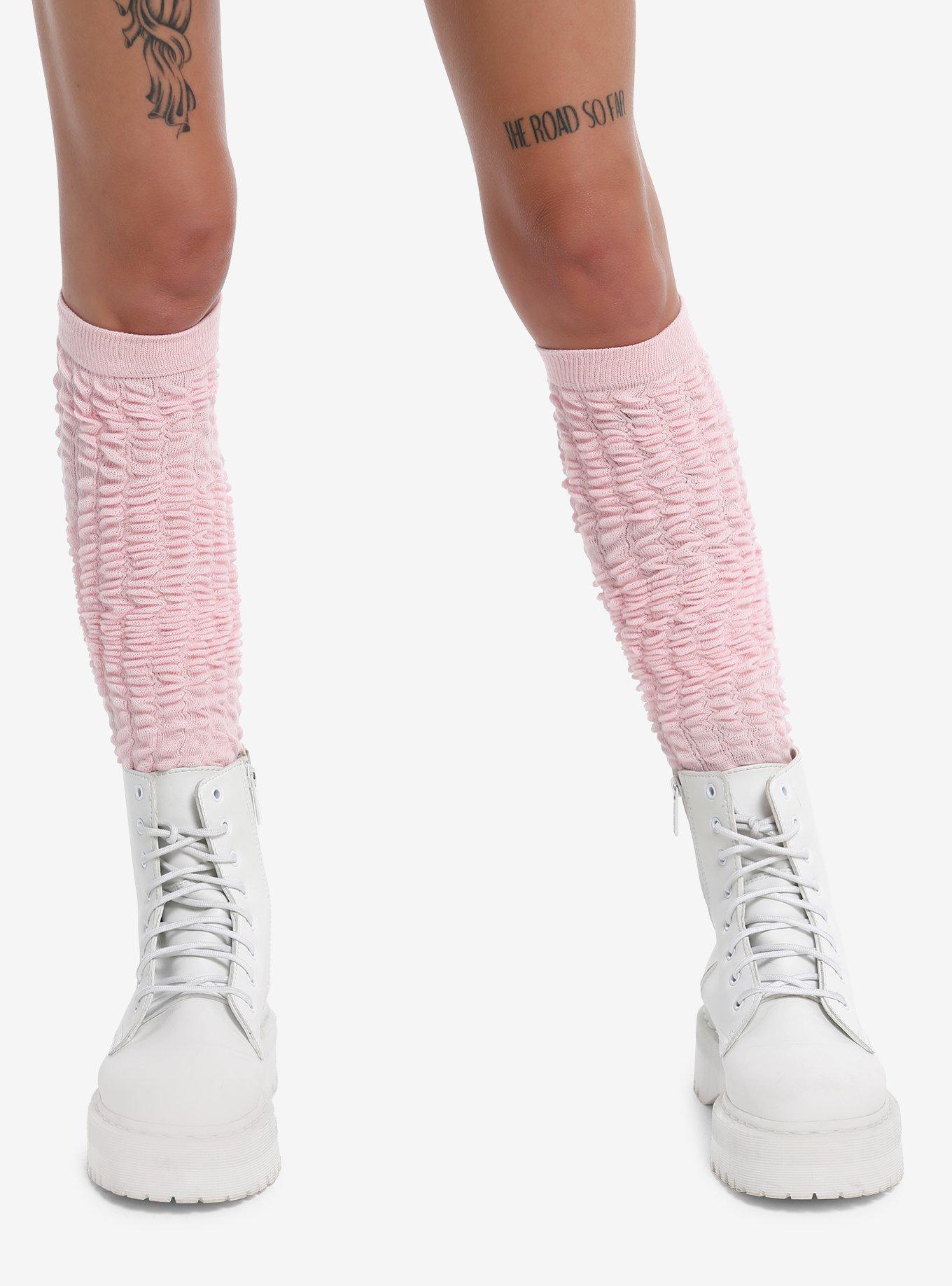 Pink Slouch Knee-High Socks, , hi-res