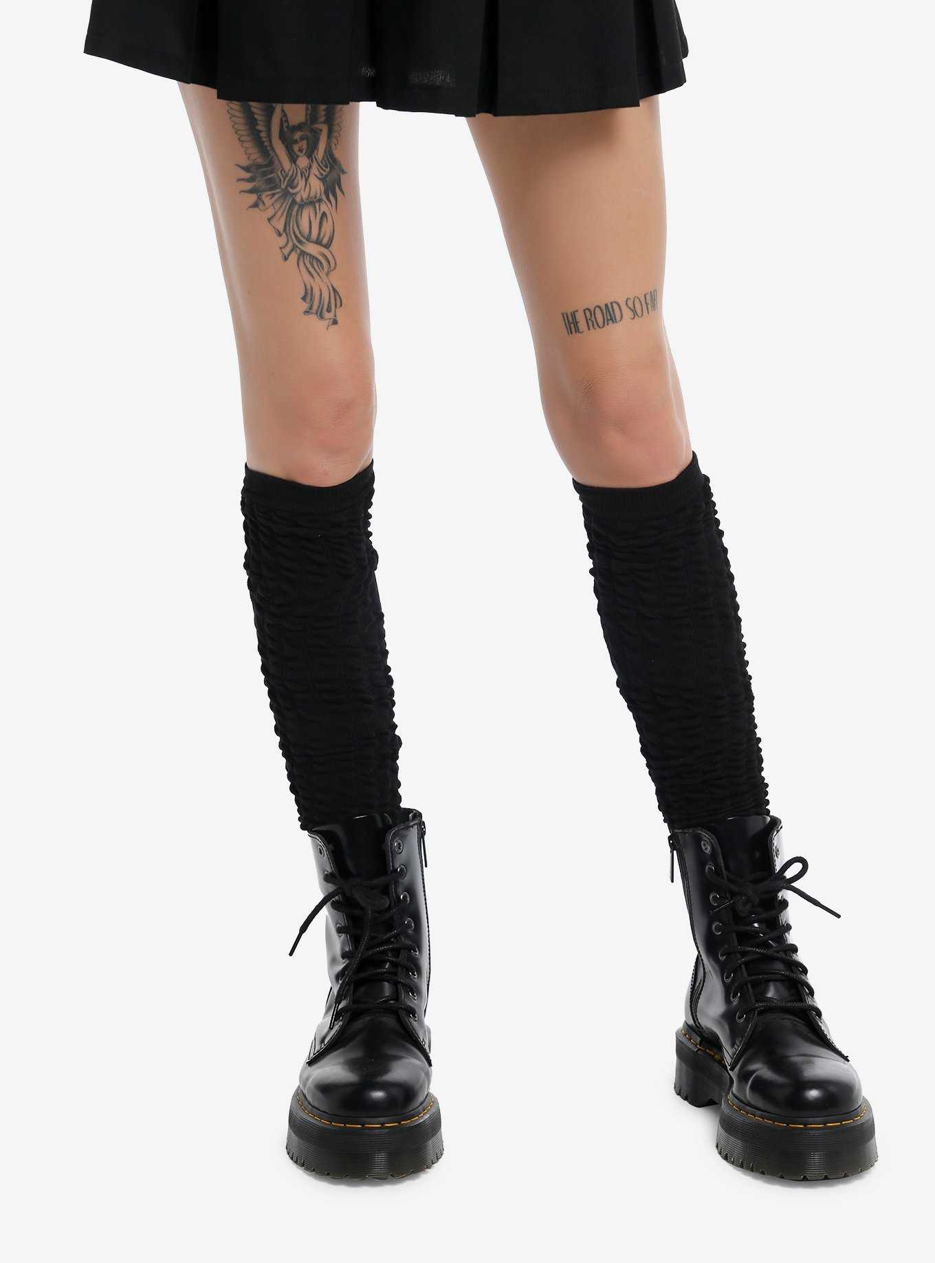 Pink Lace Black Bow Knee-High Socks, Hot Topic