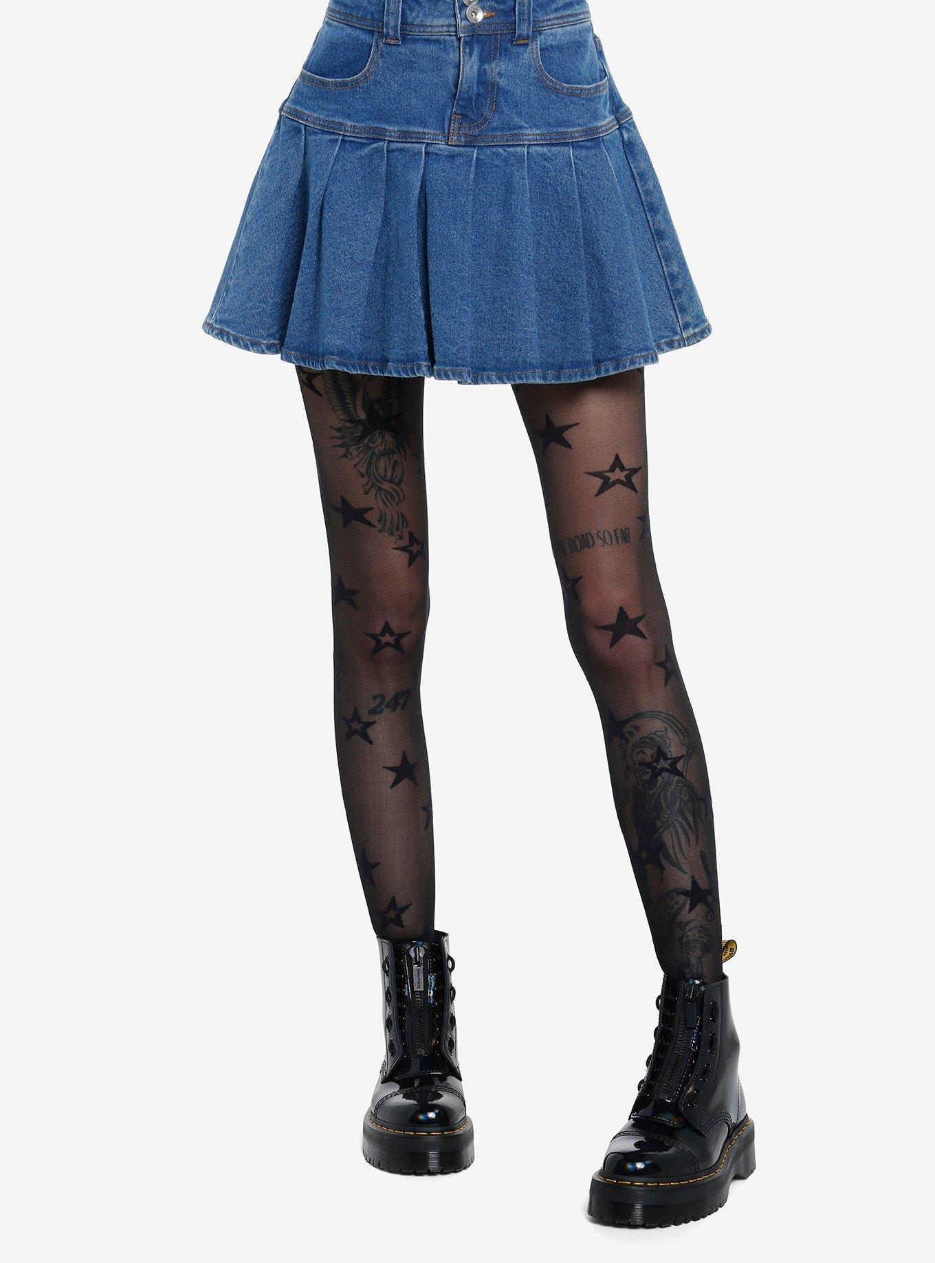 Hot Topic Silver Star Tights