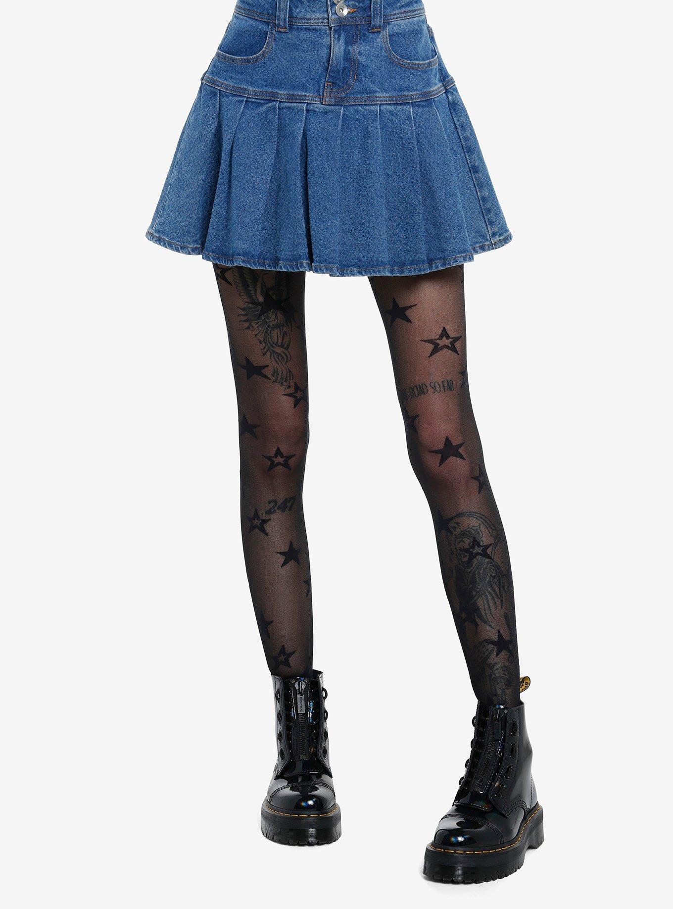Black Stars Tights, , hi-res