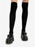Black Ribbed Knee-High Socks, , hi-res