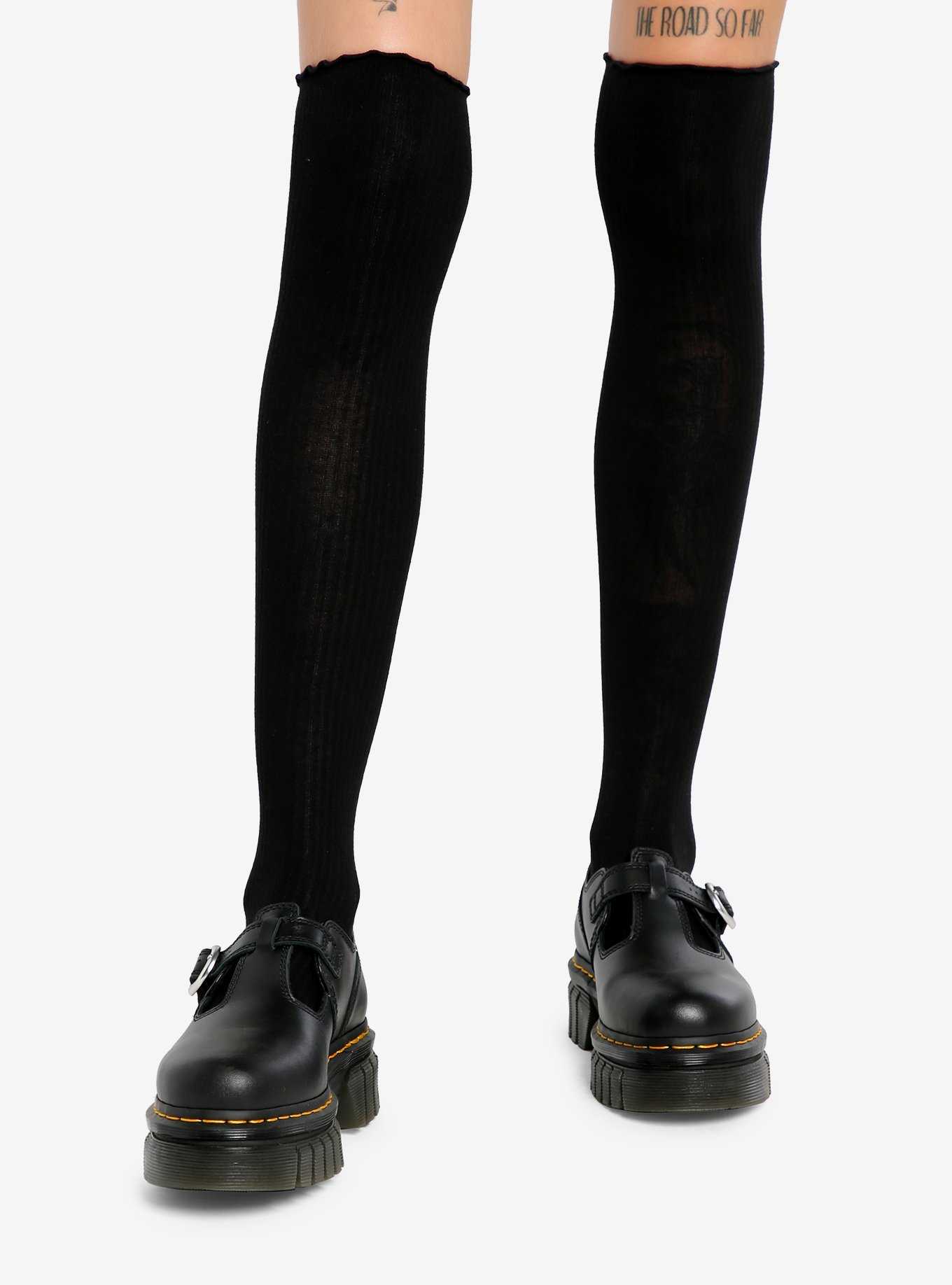 Black Kitty Paw Bow Thigh Highs, Hot Topic