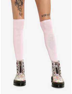 Pink Ribbed Knee-High Socks, , hi-res