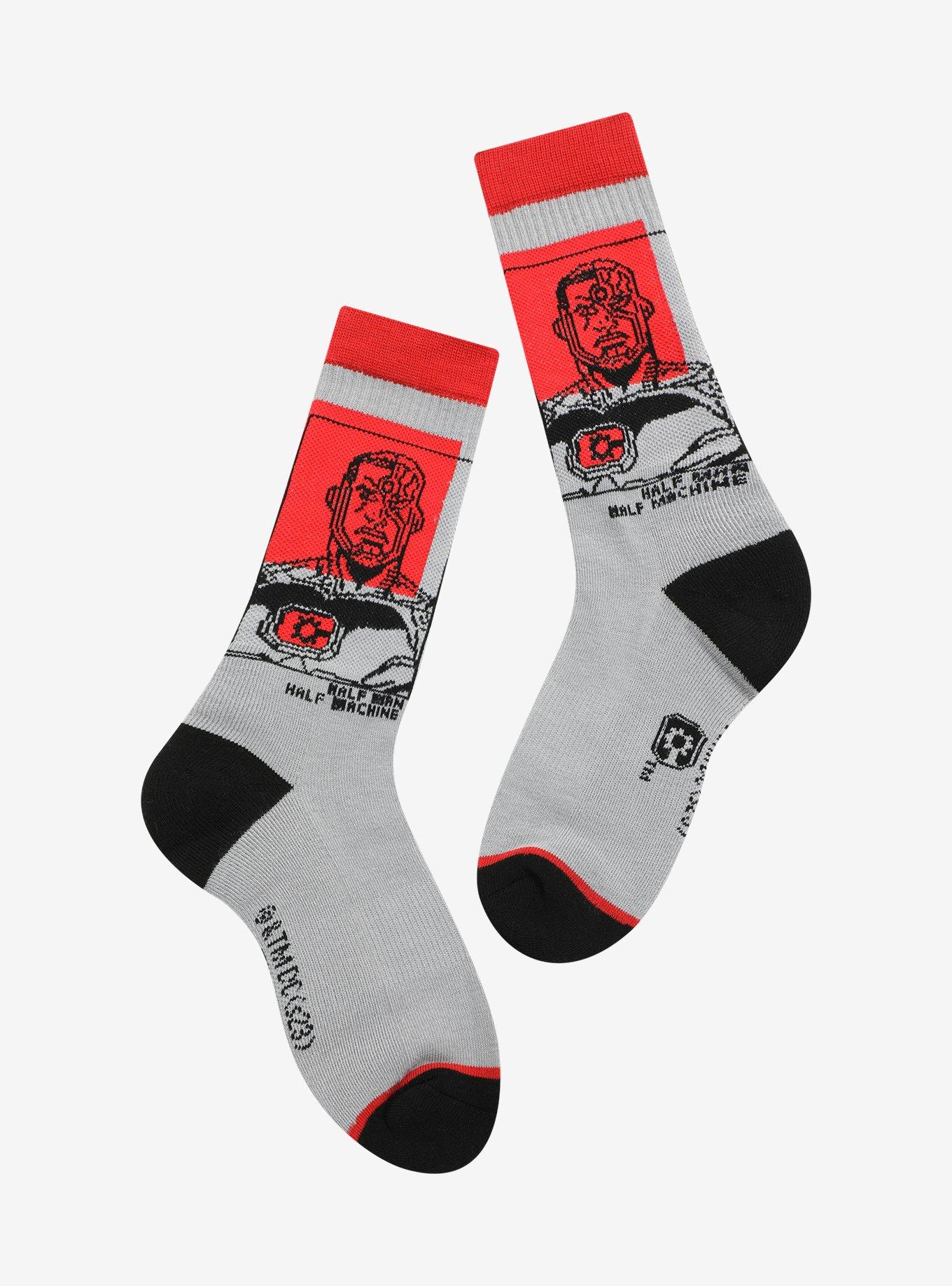 DC Comics Cyborg Crew Socks, , hi-res