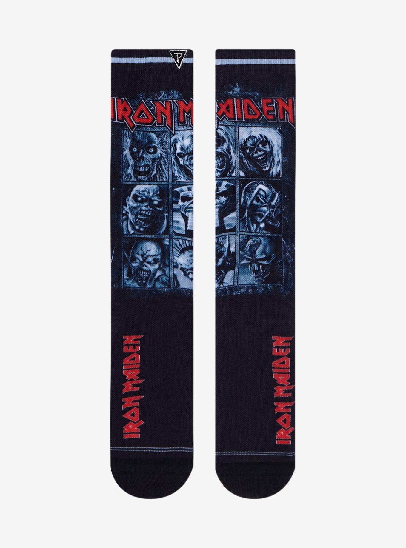 Perri's Iron Maiden Eddie Grid Crew Socks, , hi-res