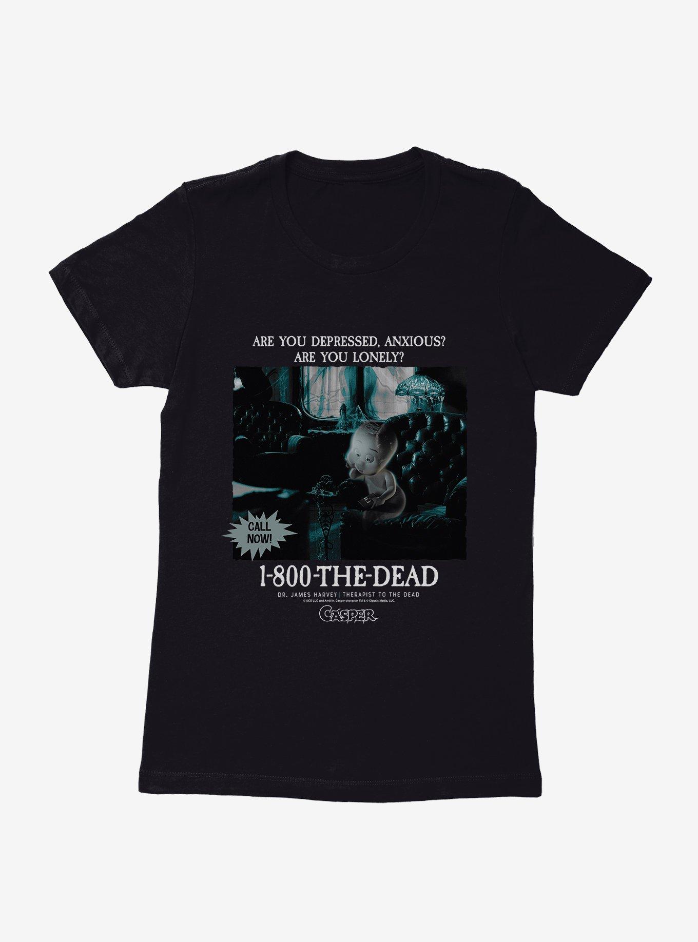 Casper 1-800-THE-DEAD Womens T-Shirt, BLACK, hi-res