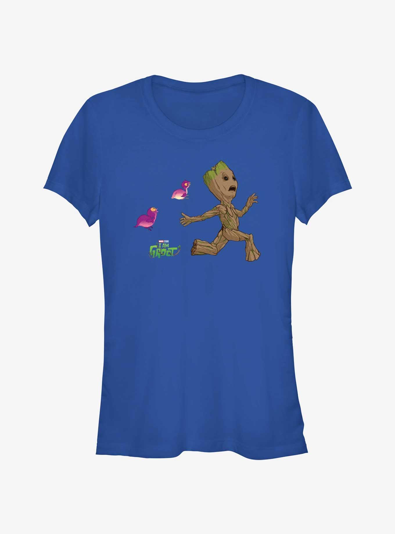 Marvel Guardians Of The Galaxy Groot And Birds Girls T-Shirt, ROYAL, hi-res
