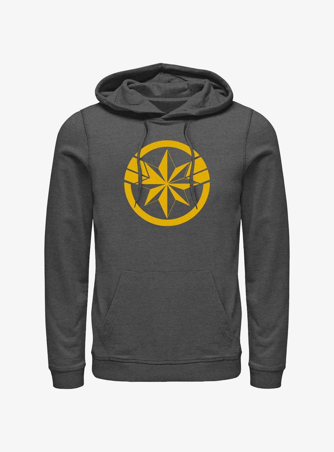 Marvel The Marvels Captain Marvel Insignia Hoodie, CHAR HTR, hi-res