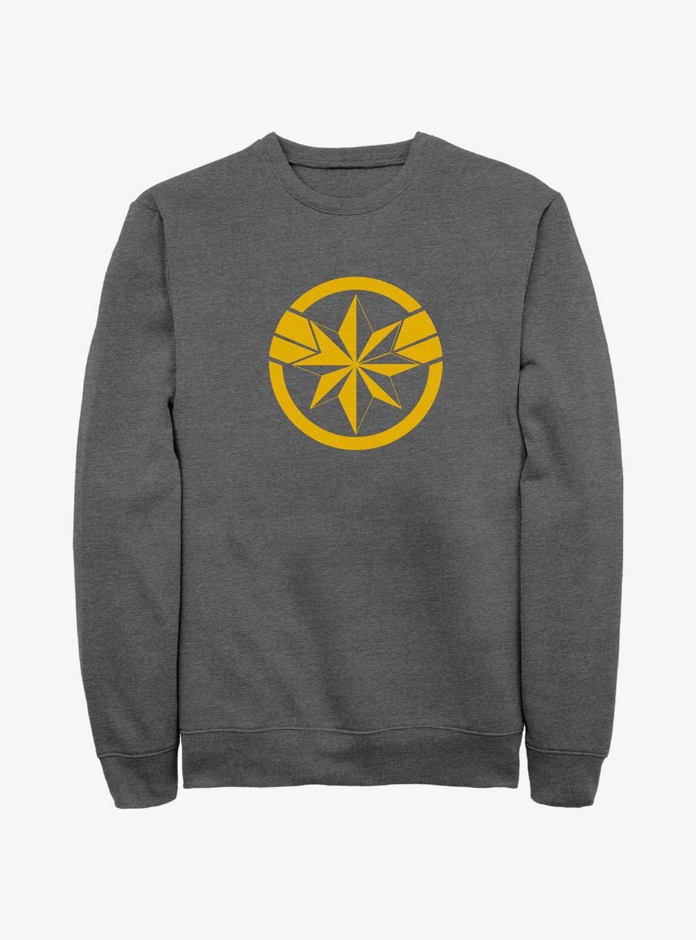 Marvel The Marvels Captain Marvel Insignia Sweatshirt, CHAR HTR, hi-res