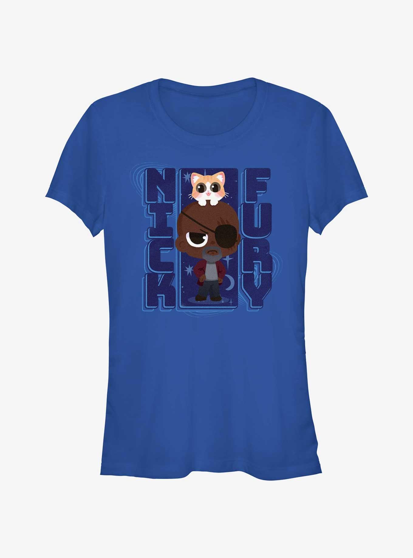 Marvel The Marvels Chibi Nick Fury Girls T-Shirt