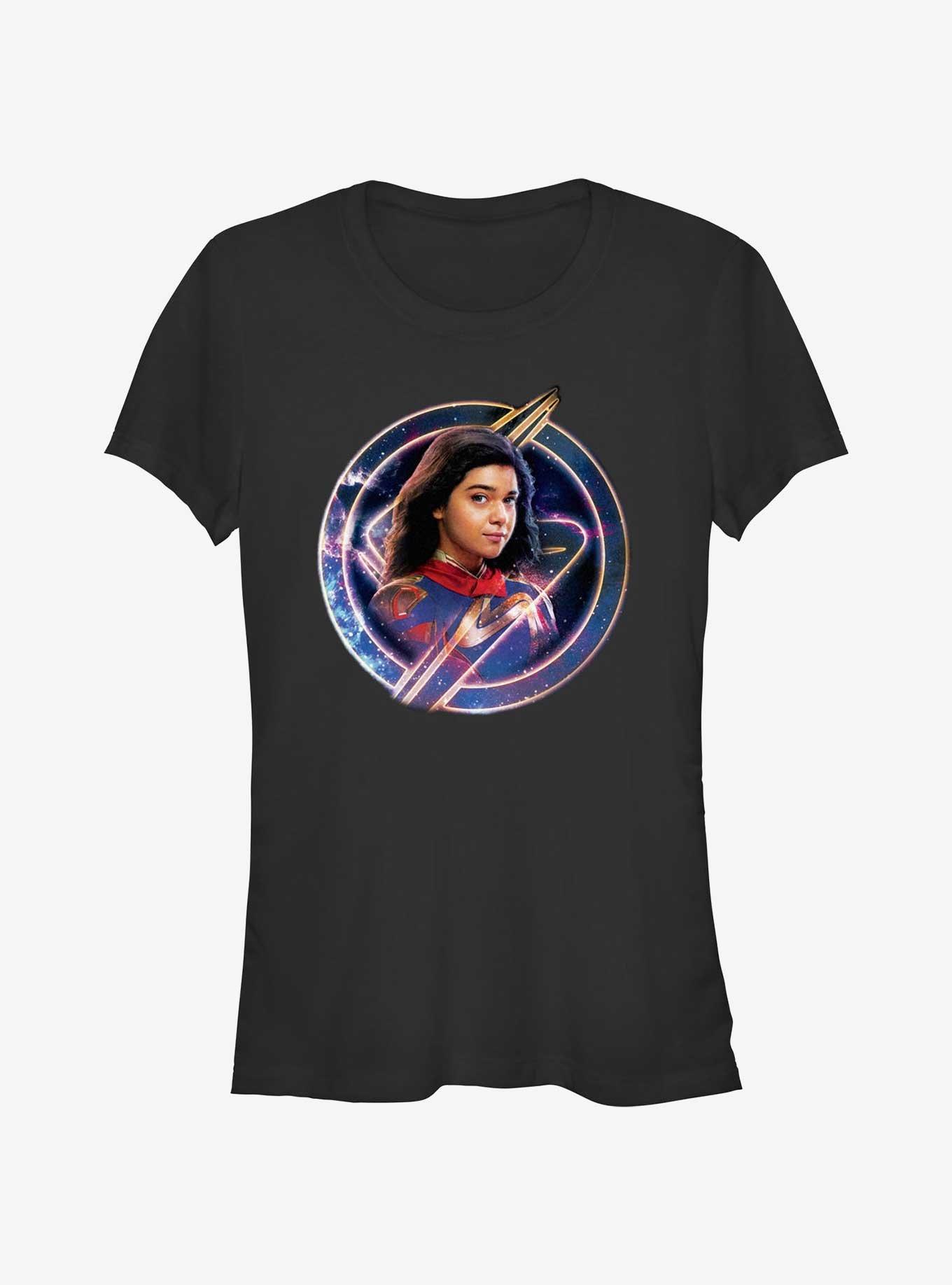 Marvel The Marvels Ms. Marvel Galaxy Badge Girls T-Shirt, , hi-res