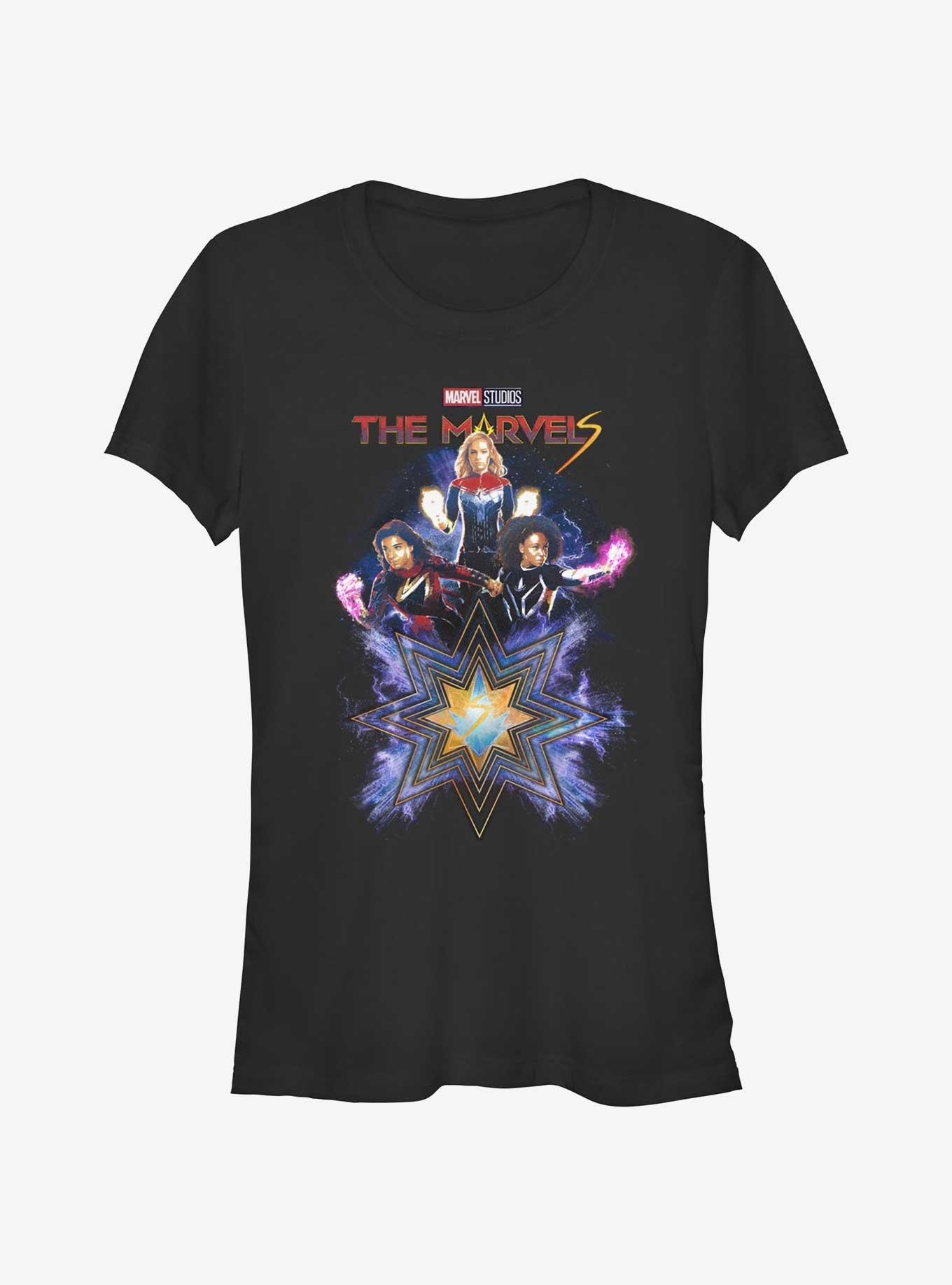 Marvel The Marvels Fabulous Marvels Girls T-Shirt Hot Topic Web Exclusive, BLACK, hi-res