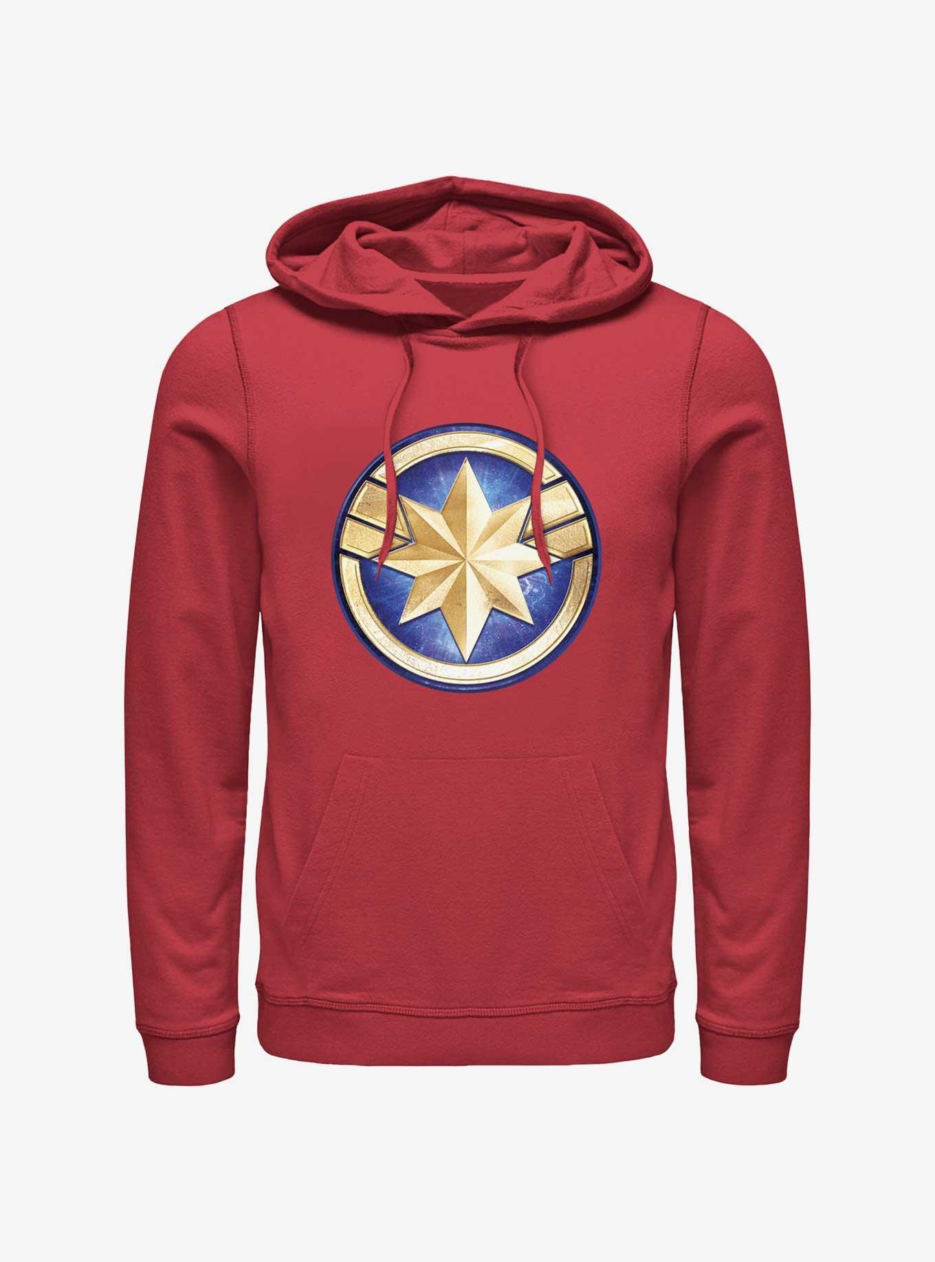 Marvel The Marvels Captain Marvel Logo Hoodie RED Hot Topic