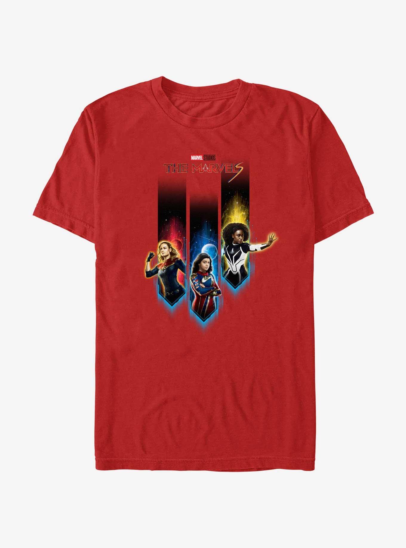 Marvel The Marvels Interplanetary Heroes T-Shirt, RED, hi-res