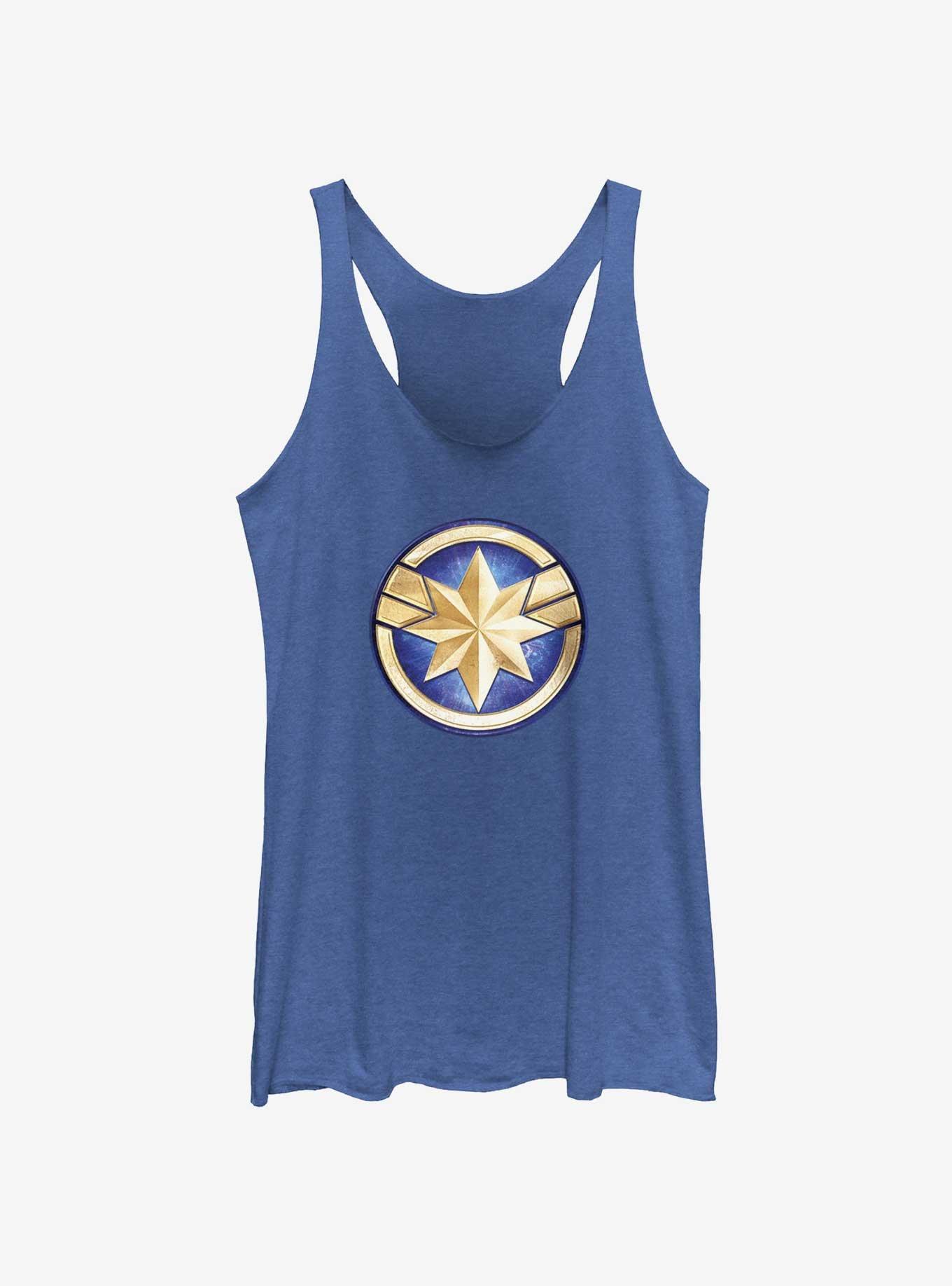 Marvel The Marvels Captain Marvel Logo Girls Tank, ROY HTR, hi-res