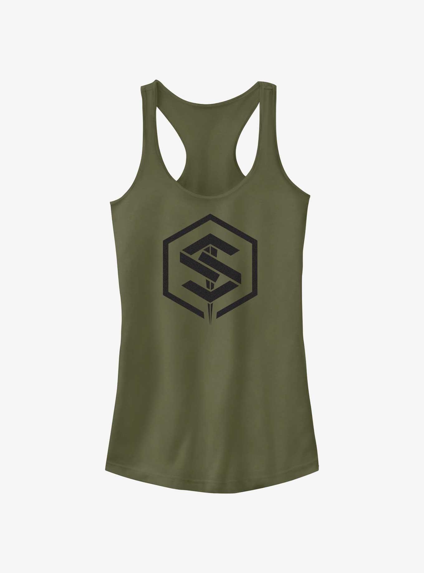 Marvel The Marvels Geometric Saber Logo Girls Tank, MIL GRN, hi-res