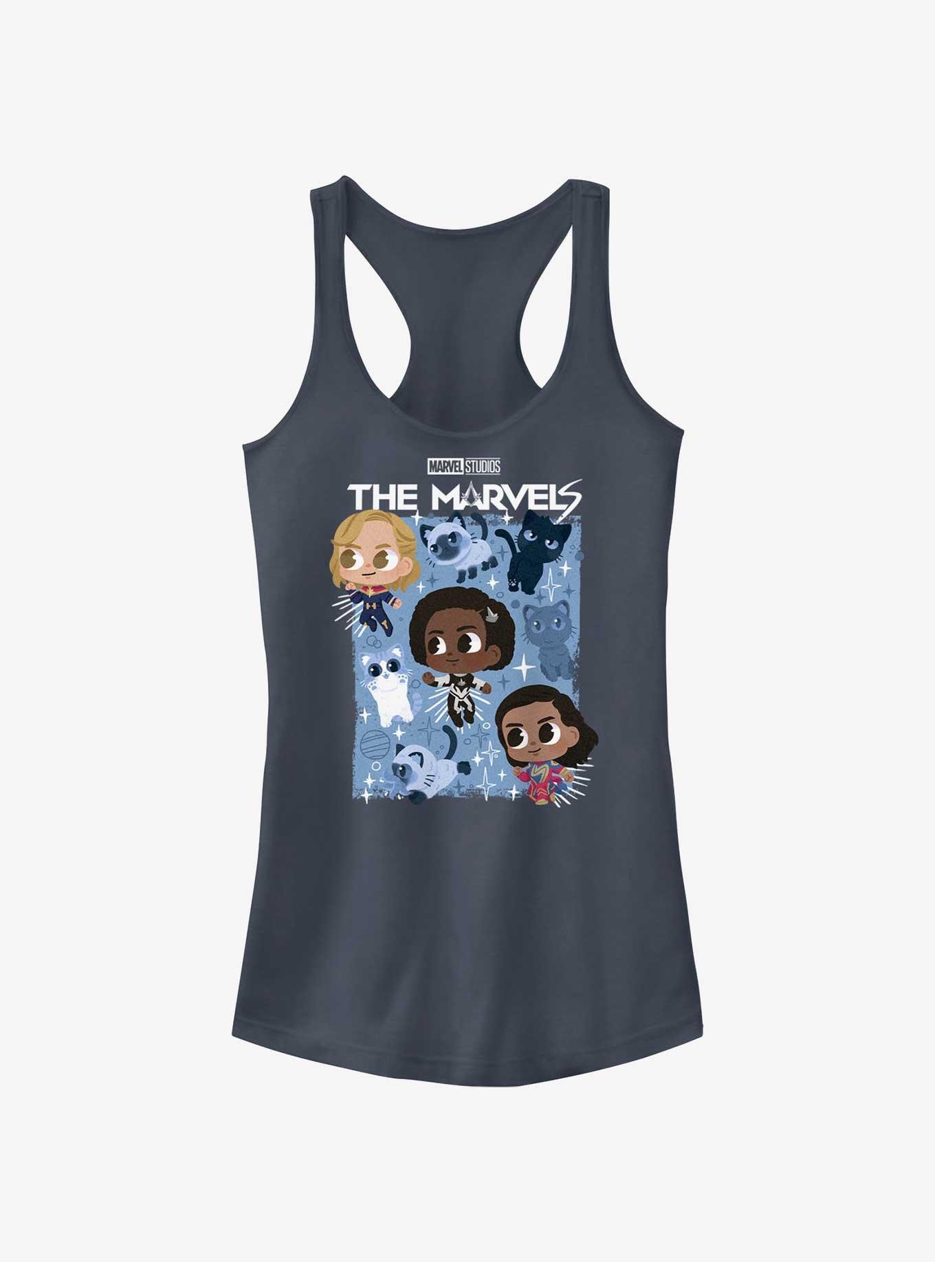 Marvel The Marvels Chibi Heroes Poster Girls Tank, INDIGO, hi-res