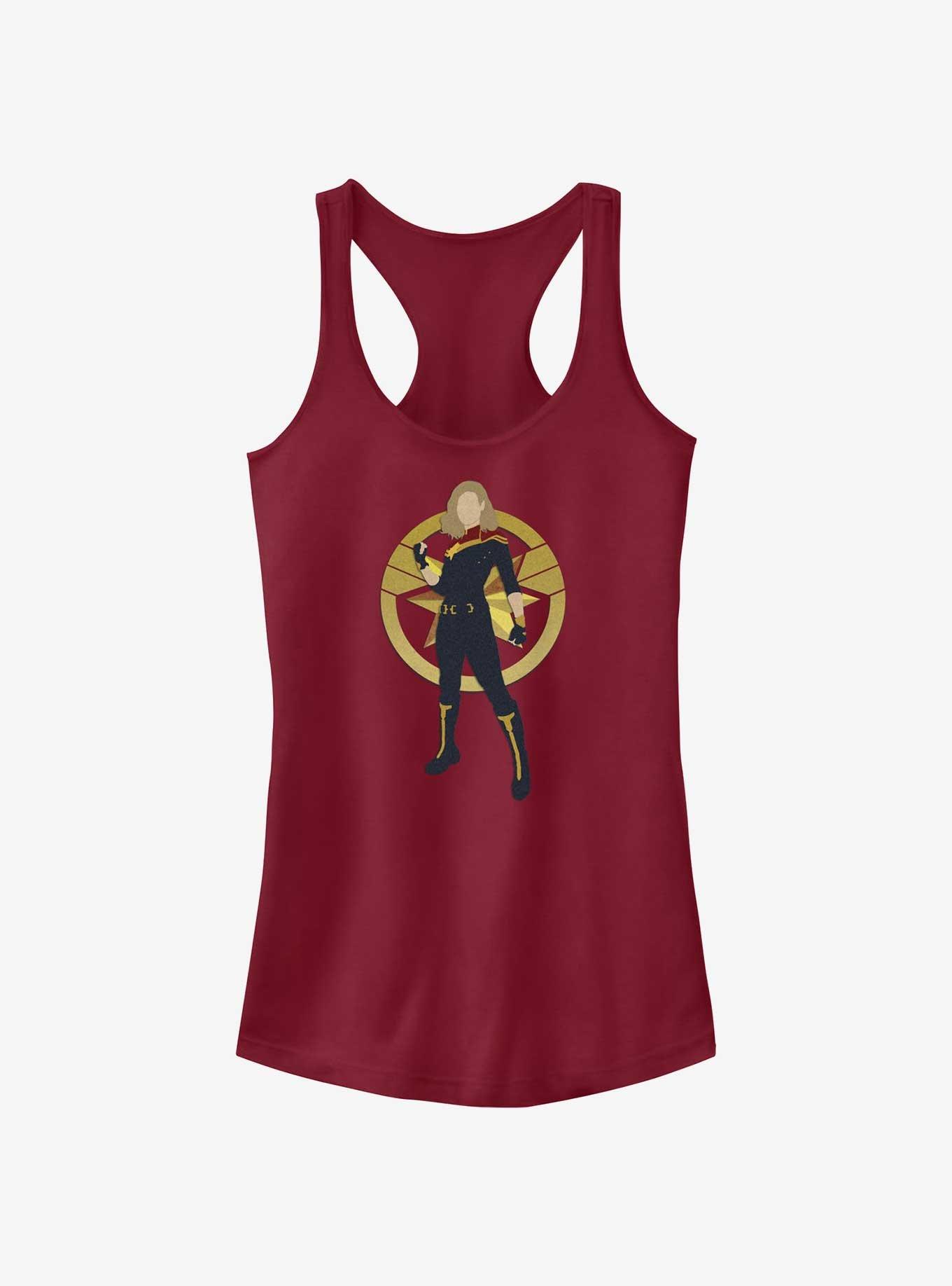 Marvel The Marvels Captain Marvel Silhouette Girls Tank