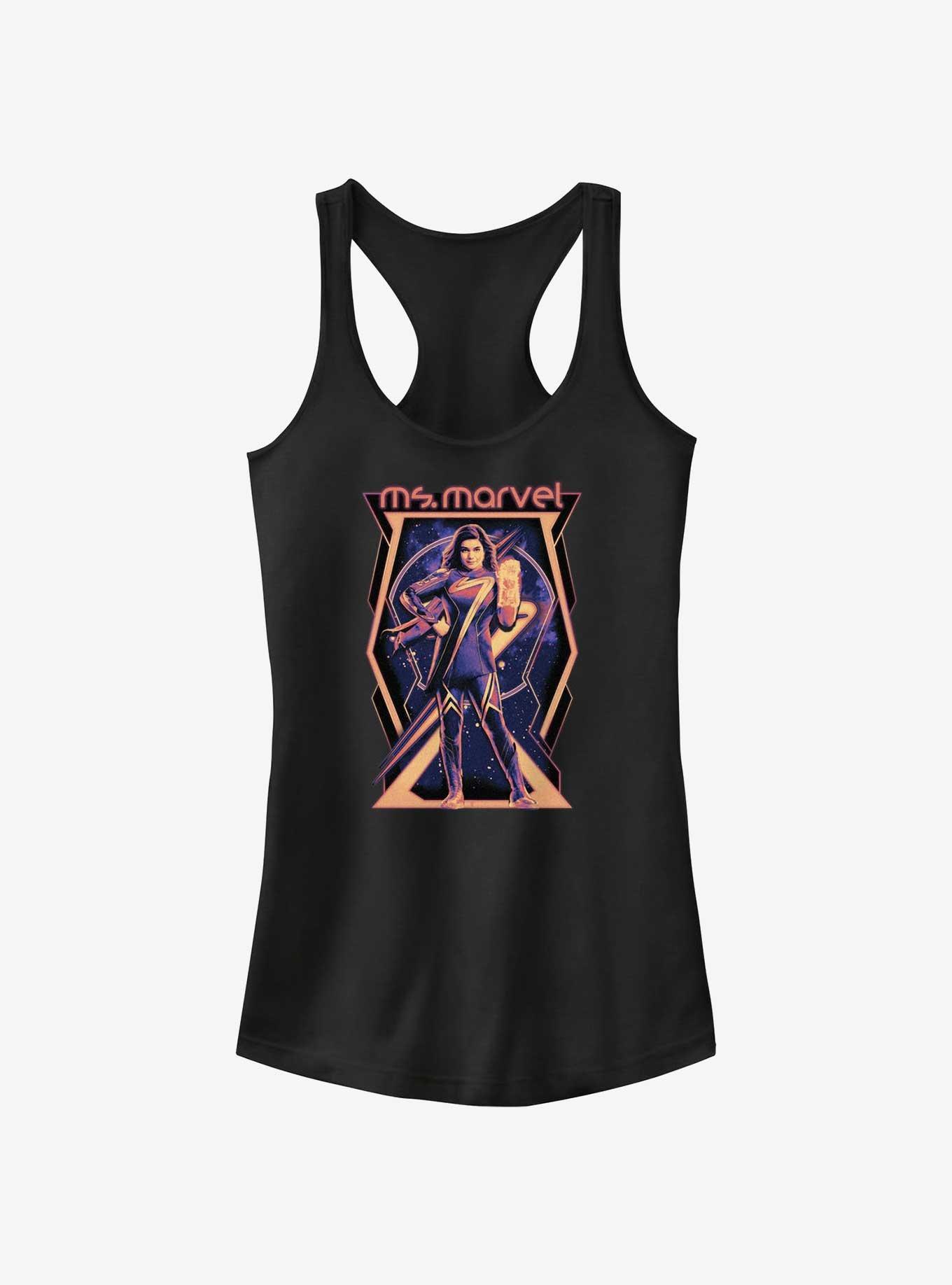 Marvel The Marvels Ms. Marvel Poster Girls Tank, BLACK, hi-res