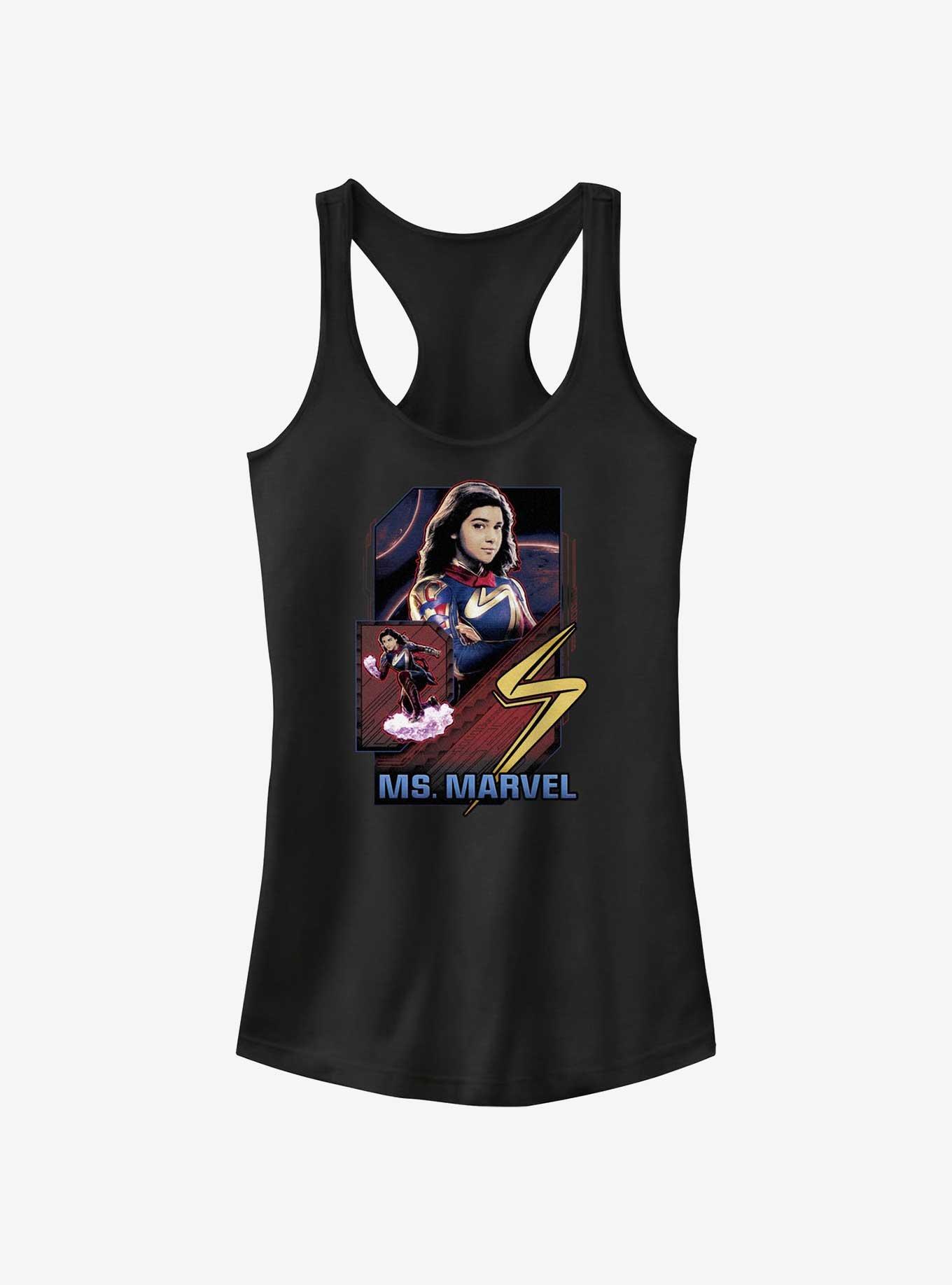 Marvel The Marvels Ms. Marvel Badge Girls Tank, BLACK, hi-res