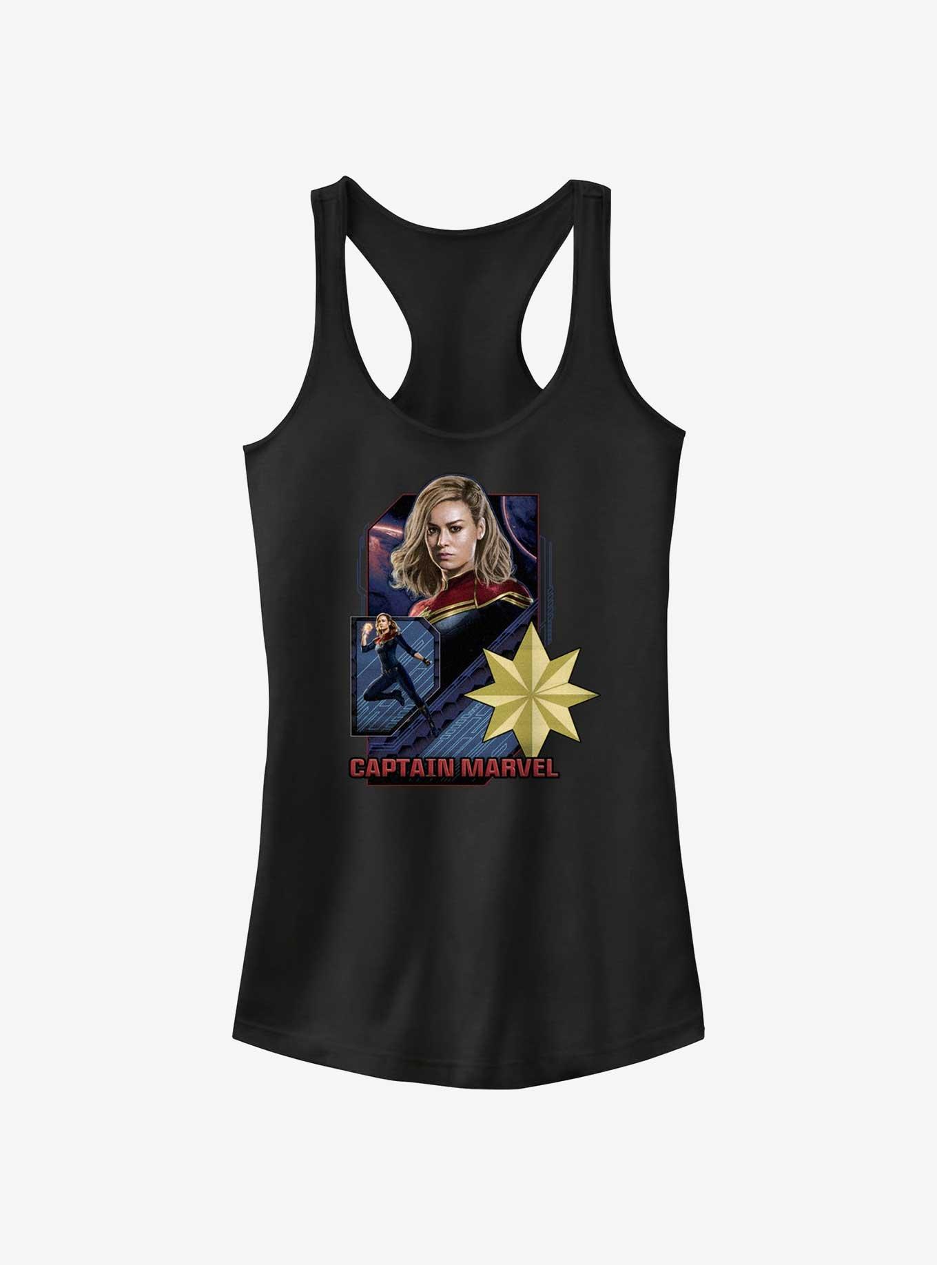 Marvel The Marvels Captain Marvel Badge Girls Tank, BLACK, hi-res