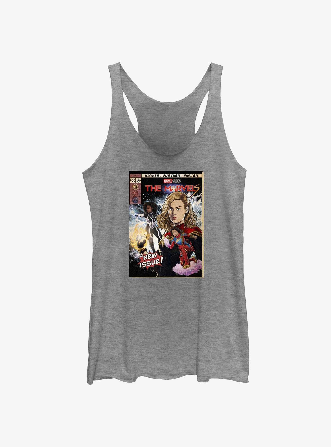 Marvel The Marvels Comic Book Cover Girls Tank Hot Topic Web Exclusive, GRAY HTR, hi-res