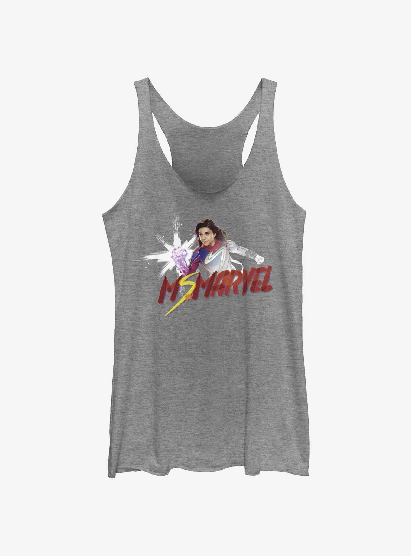 Marvel The Marvels Ms. Marvel Color Sketch Girls Tank, GRAY HTR, hi-res