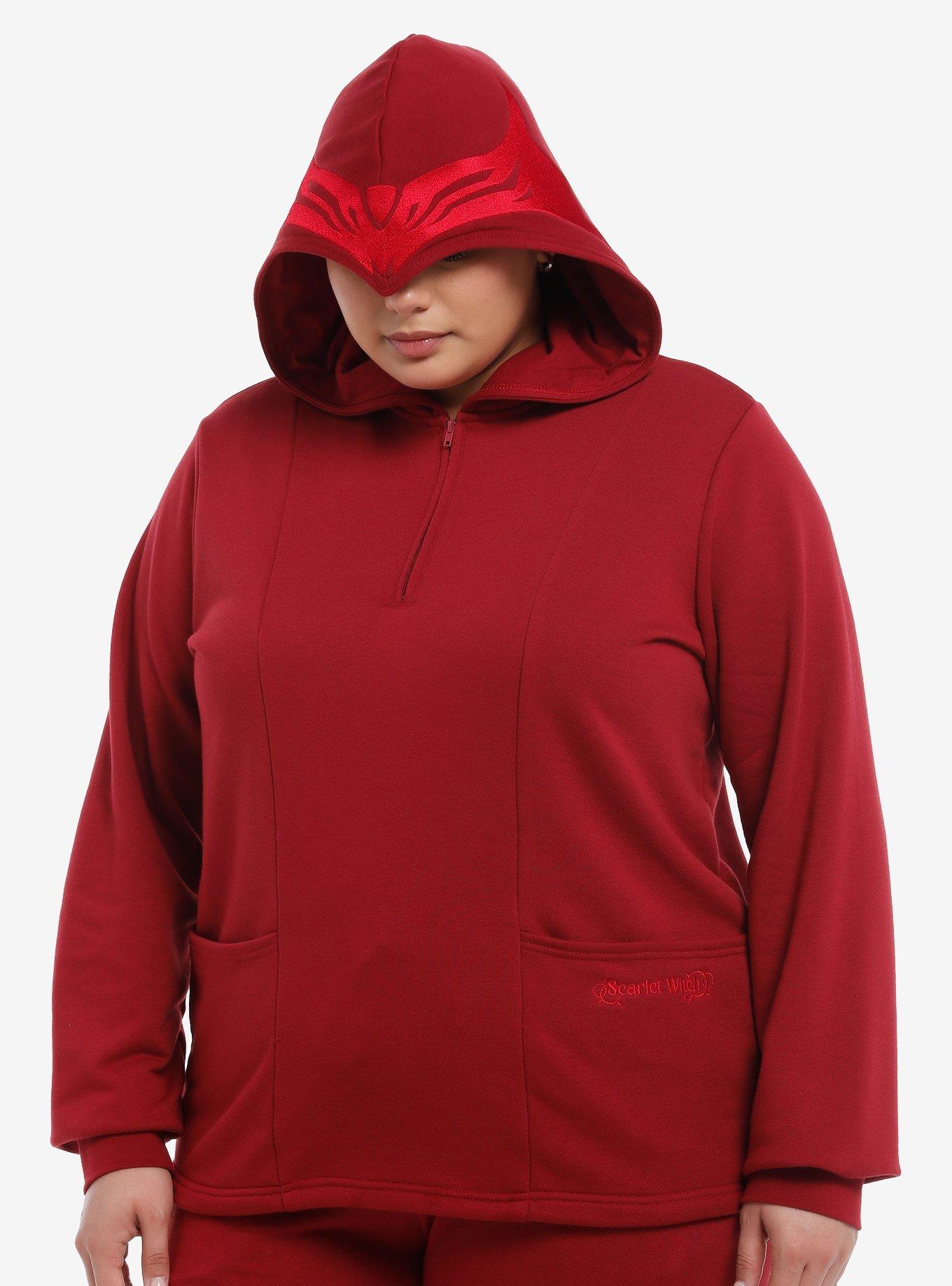 Her Universe Marvel Scarlet Witch Tiara Hoodie Plus Size Her Universe Exclusive, BURGUNDY, hi-res