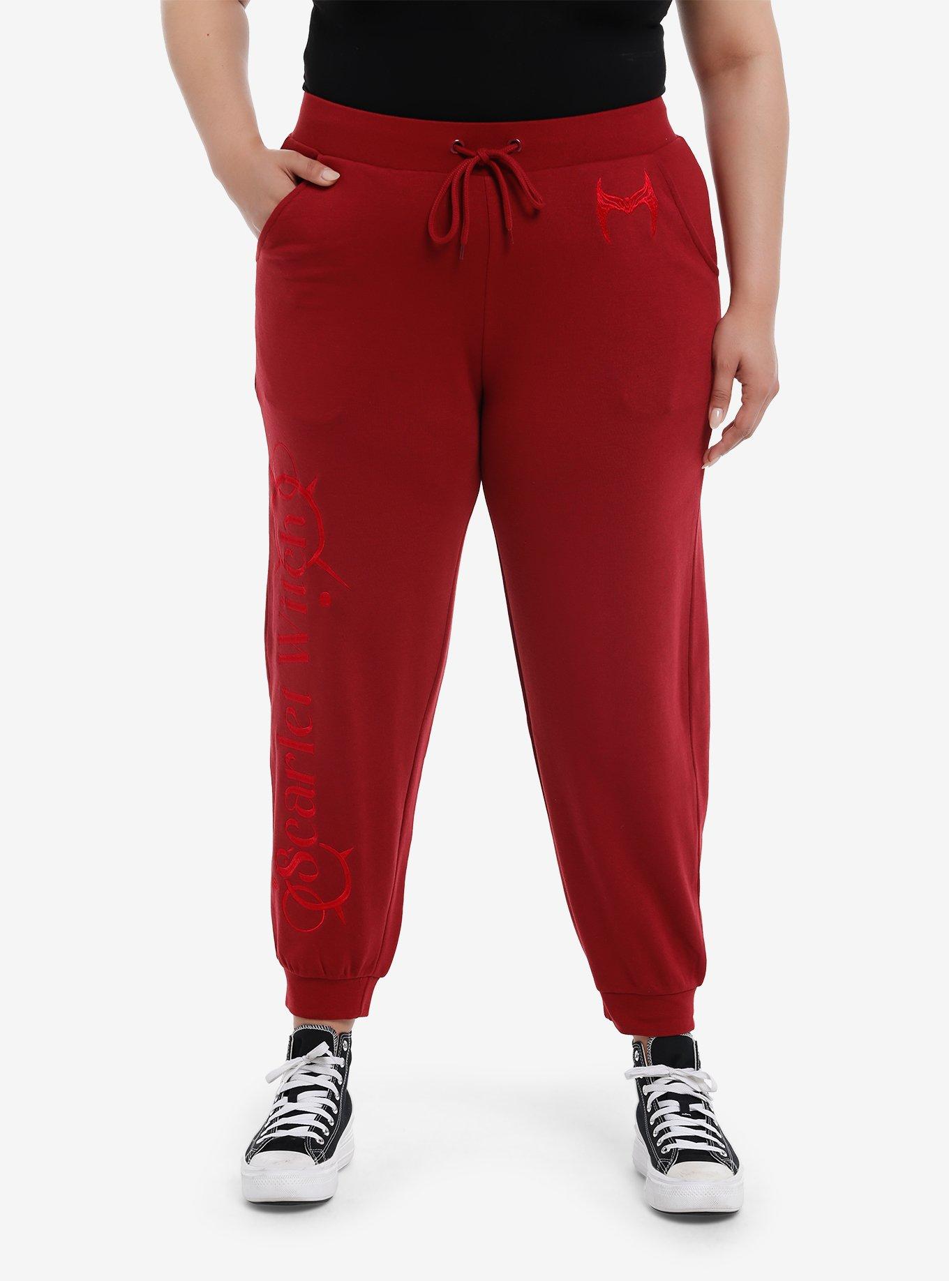 Her Universe Marvel Scarlet Witch Tiara Jogger Pants Plus Size Her Universe Exclusive, BURGUNDY, hi-res