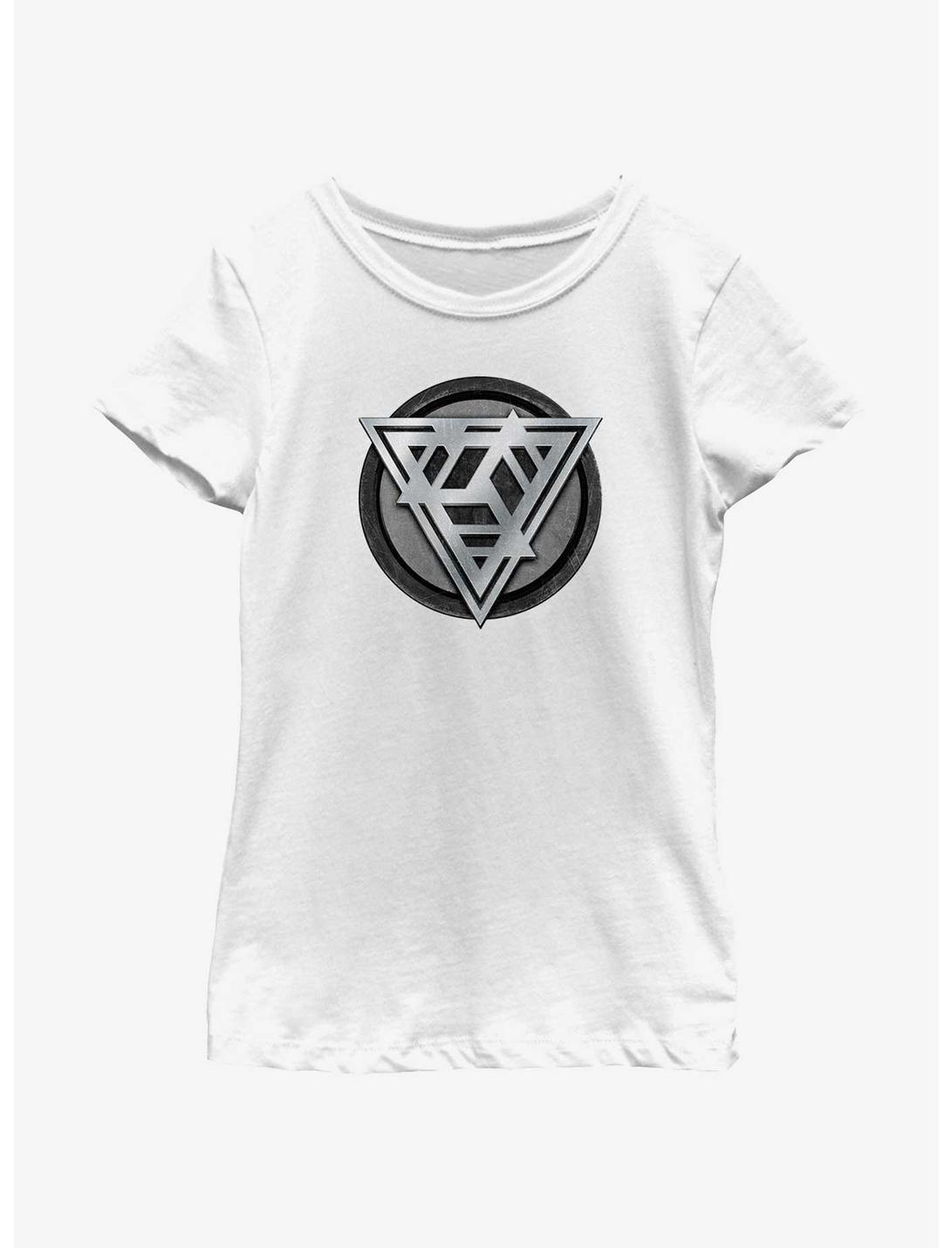 Marvel The Marvels Kree Empire Logo Youth Girls T-Shirt, WHITE, hi-res