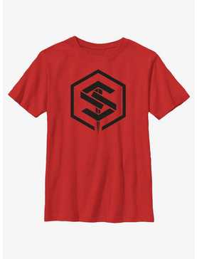 Marvel The Marvels Geometric Saber Logo Youth T-Shirt, , hi-res