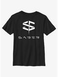 Marvel The Marvels Saber Logo Youth T-Shirt, BLACK, hi-res
