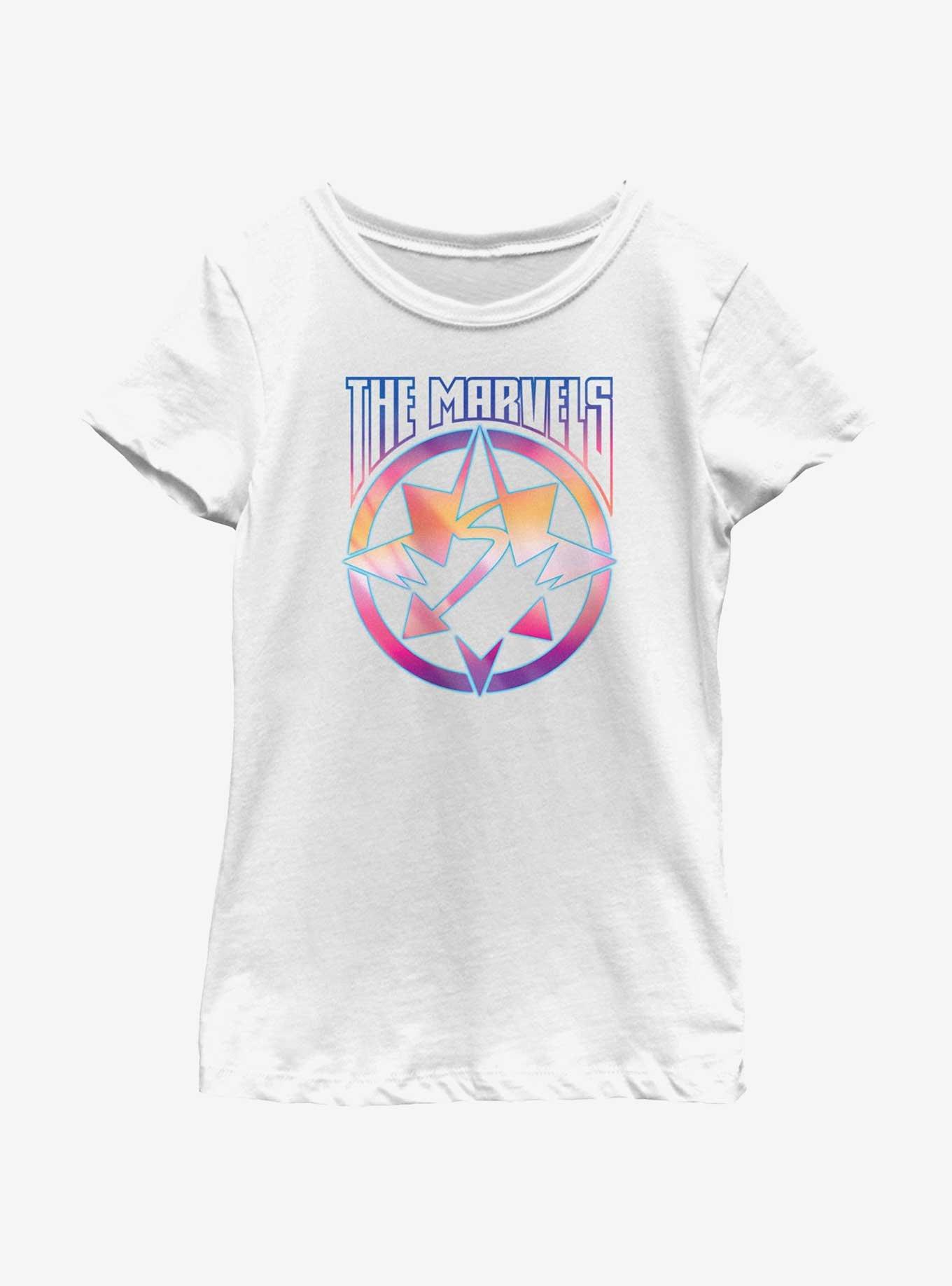 Marvel The Marvels Pastel Crest Youth Girls T-Shirt, WHITE, hi-res