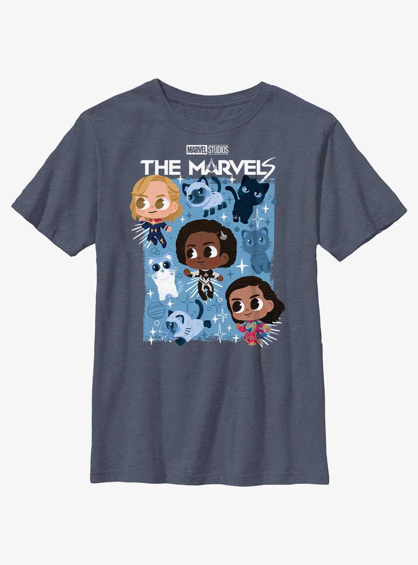 Marvel The Marvels Chibi Heroes Poster Youth T-Shirt, , hi-res