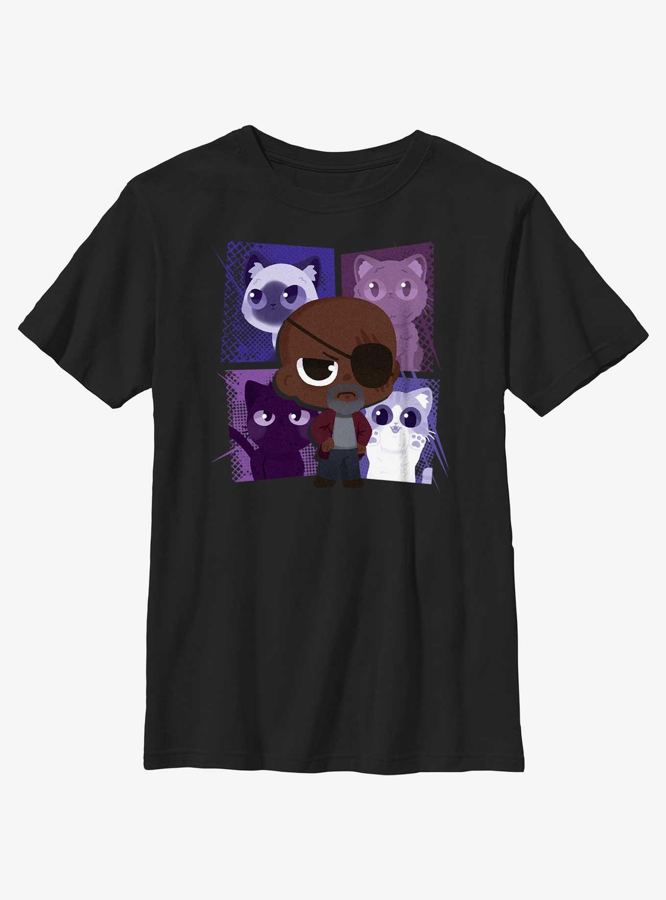 Marvel The Marvels Nick Fury and His Flerkens Youth T-Shirt, , hi-res