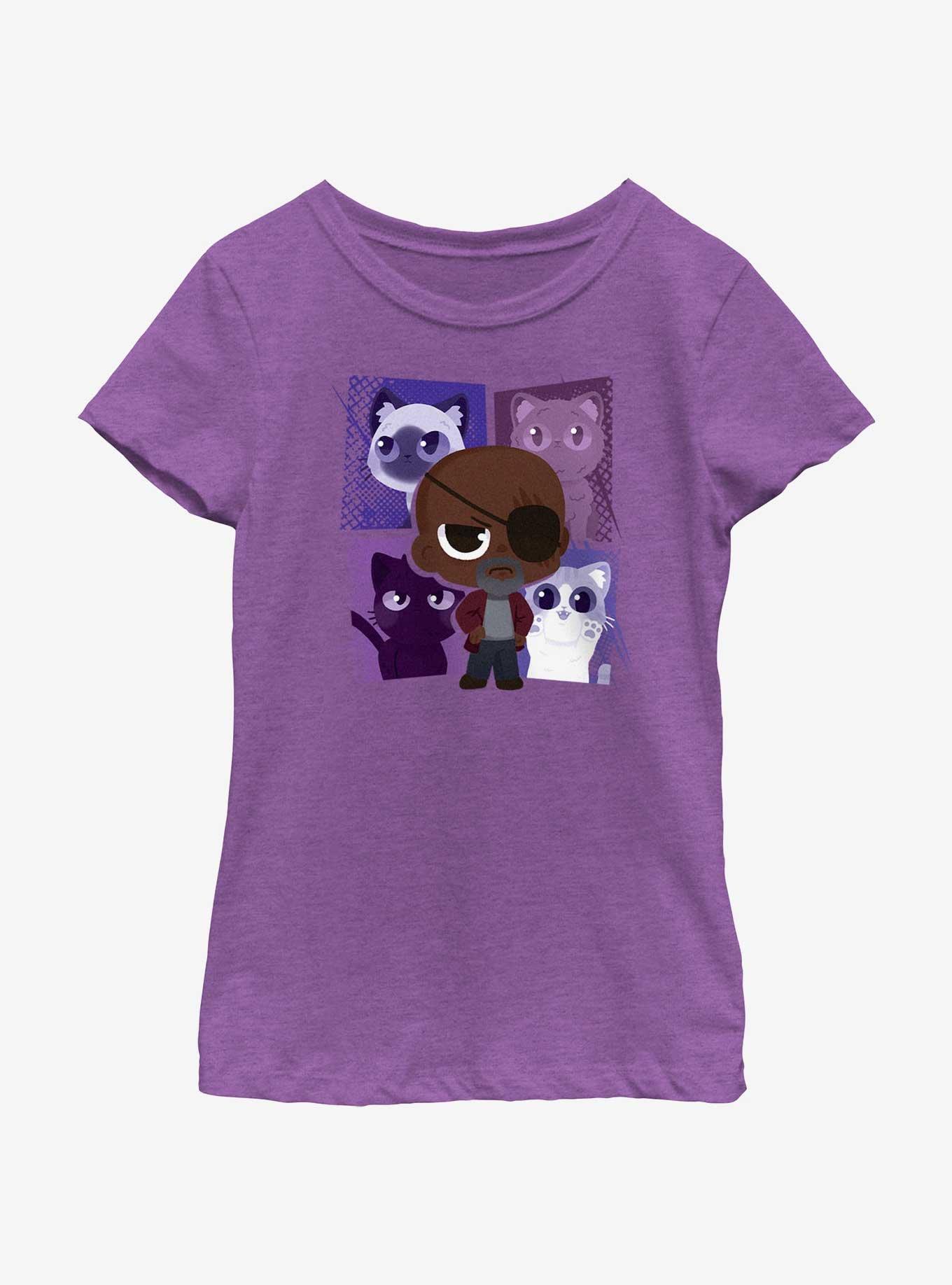Marvel The Marvels Nick Fury and His Flerkens Youth Girls T-Shirt, , hi-res