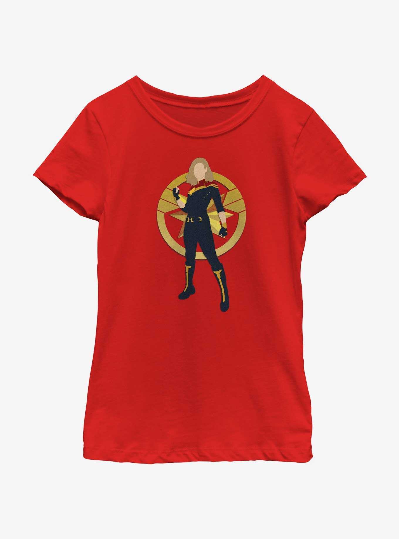 Marvel The Marvels Captain Marvel Silhouette Youth Girls T-Shirt, , hi-res