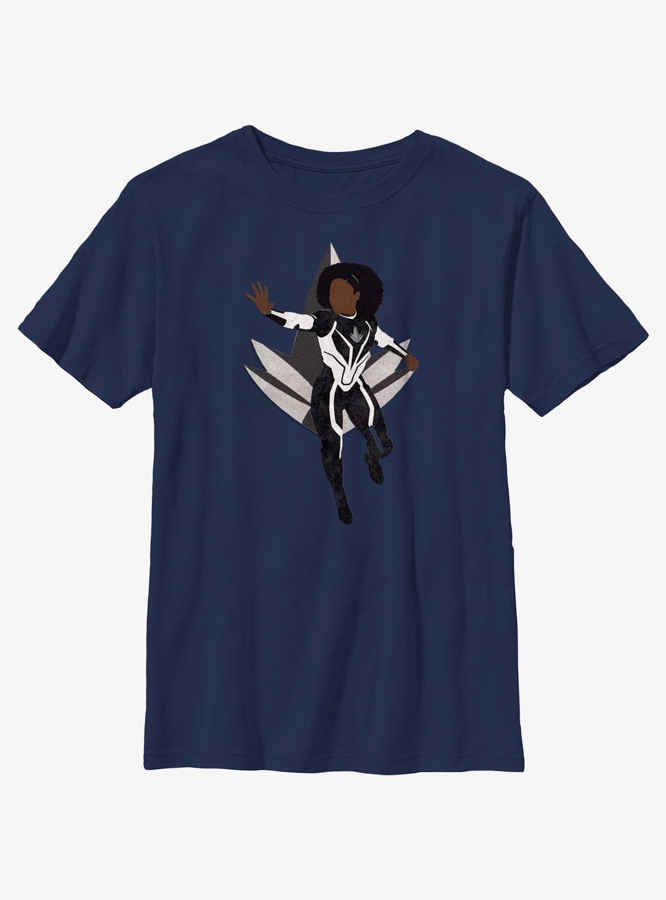 Marvel The Marvels Photon Silhouette Youth T-Shirt, NAVY, hi-res