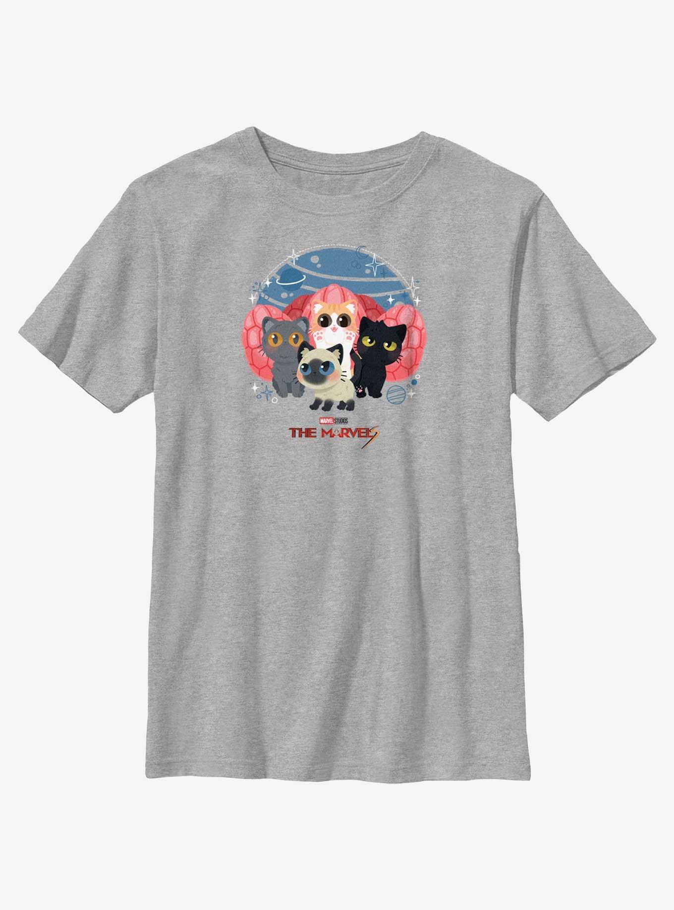 Marvel The Marvels Flerkittens Group Youth T-Shirt, , hi-res