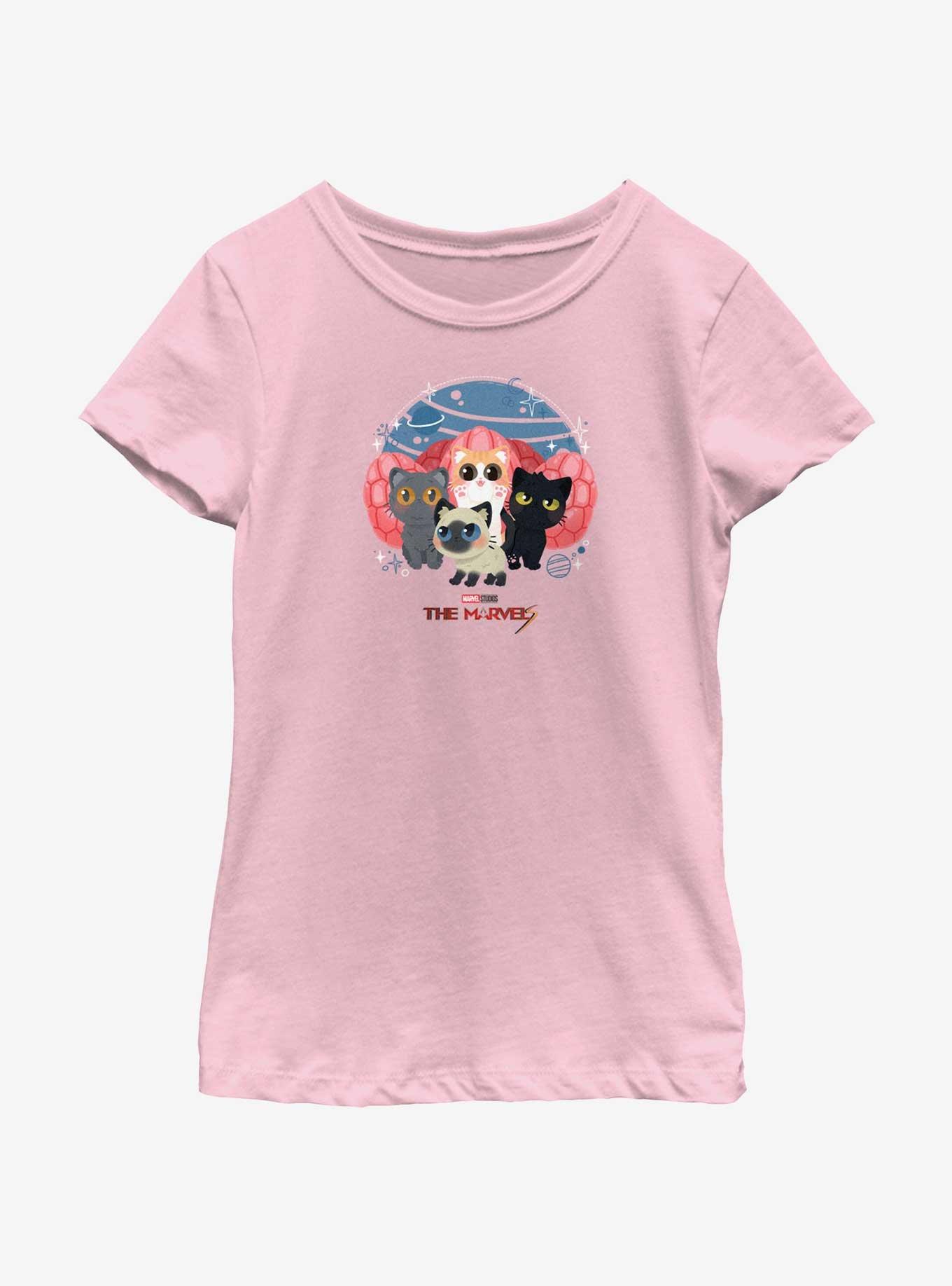 Marvel The Marvels Flerkittens Group Youth Girls T-Shirt, , hi-res