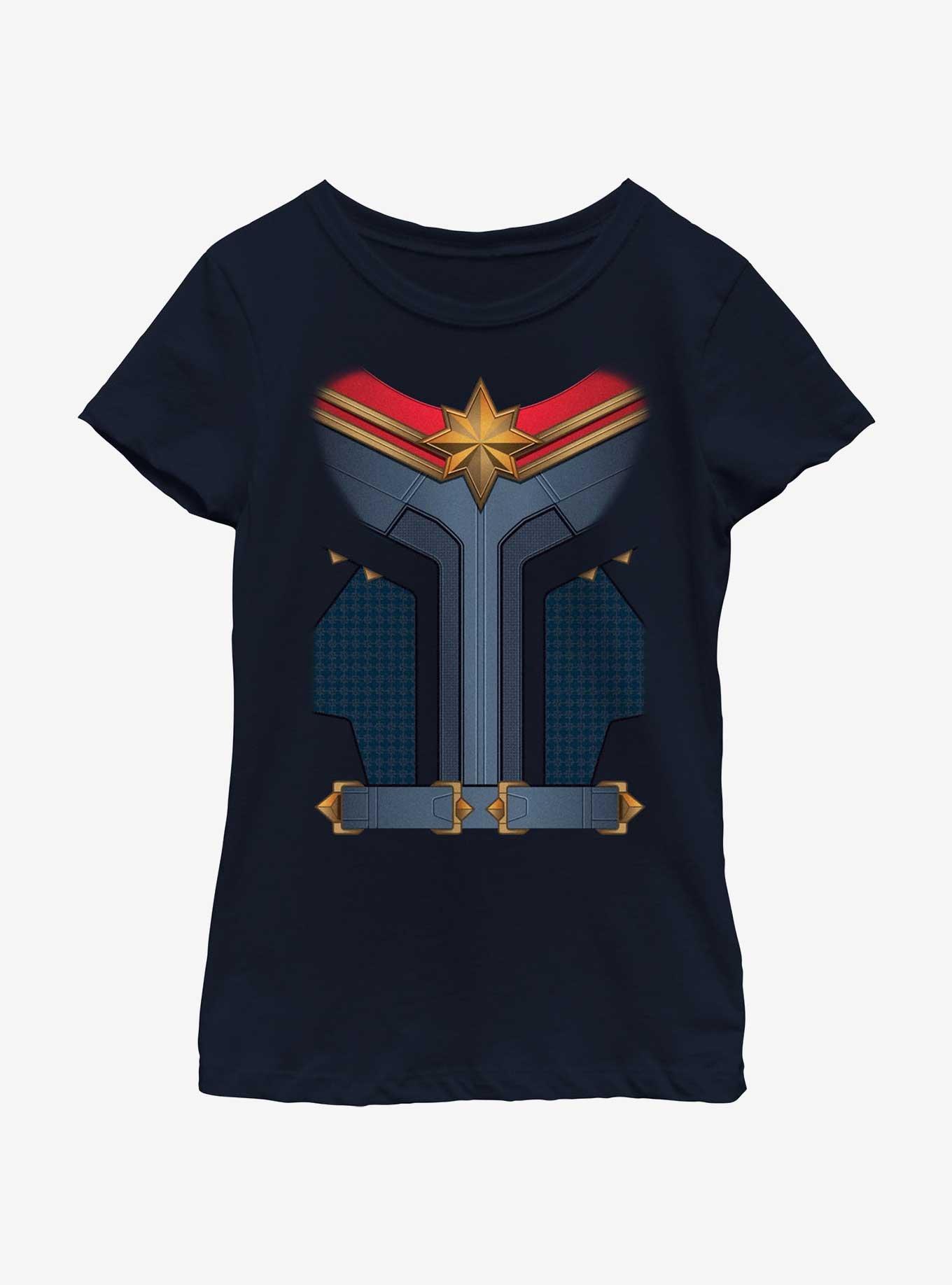 Marvel The Marvels Captain Marvel Costume Youth Girls T-Shirt, , hi-res