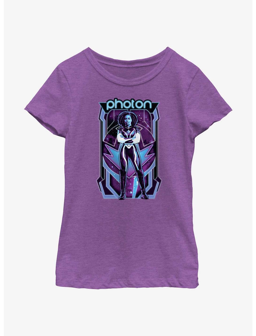 Marvel The Marvels Photon Poster Youth Girls T-Shirt, PURPLE BERRY, hi-res