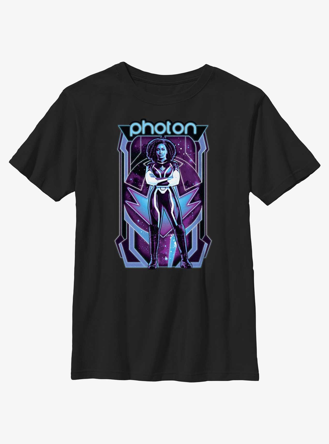 Marvel The Marvels Photon Poster Youth T-Shirt, BLACK, hi-res