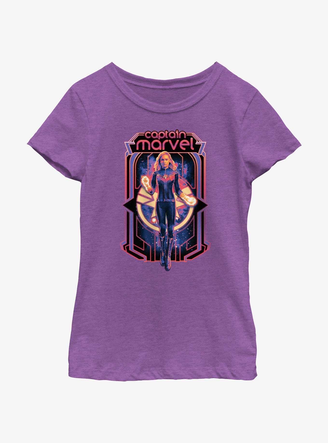 Marvel The Marvels Captain Marvel Poster Youth Girls T-Shirt, , hi-res